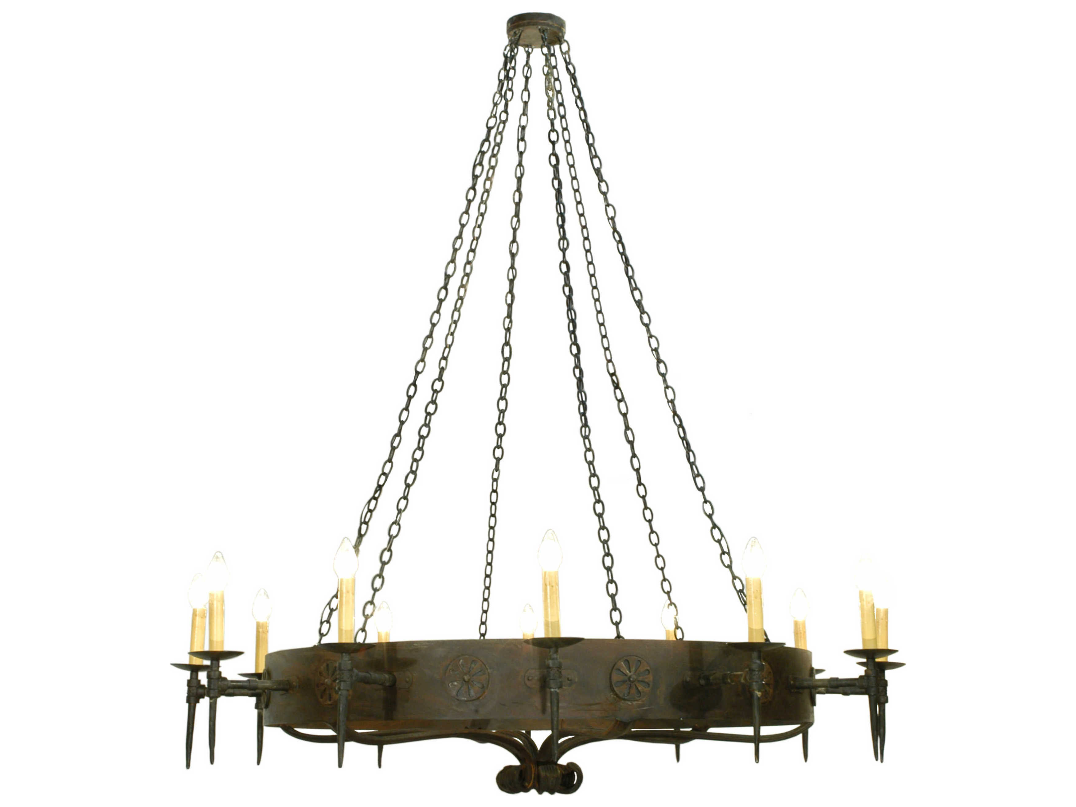 Meyda Warwick 12-Light Black Candelabra Round Chandelier