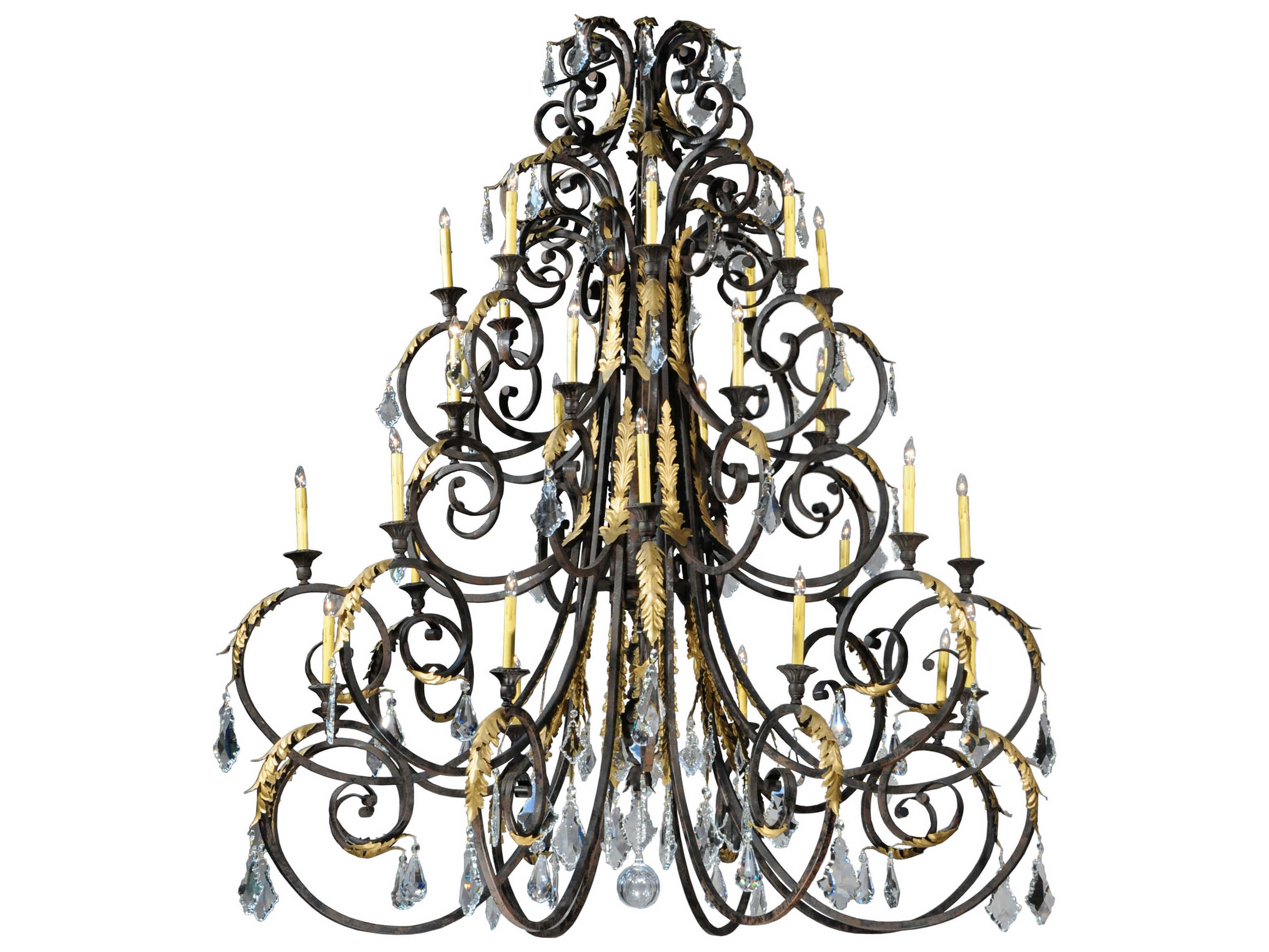Meyda Serratina 3-Light Brown Crystal Candelabra Chandelier