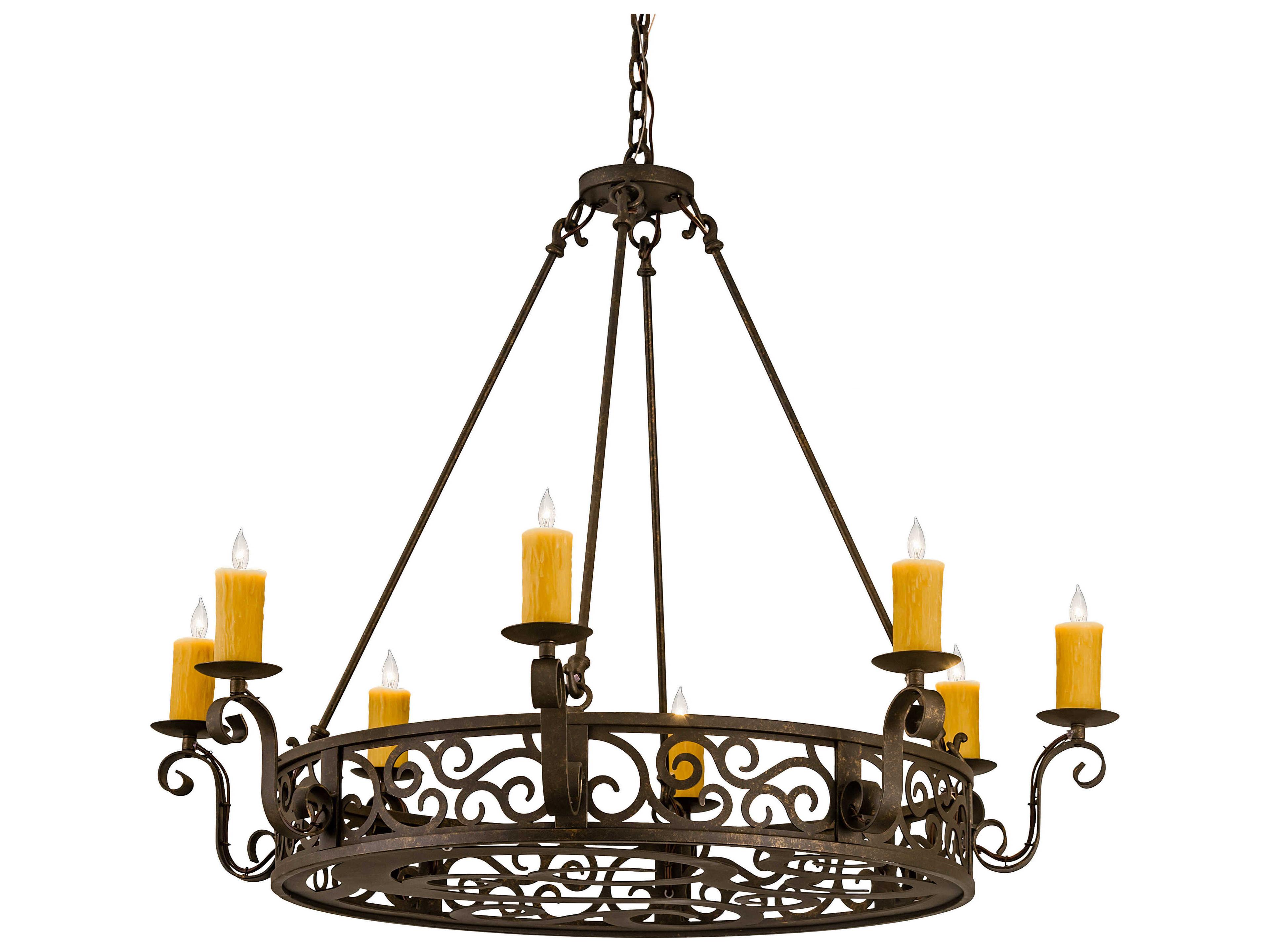 Meyda Victorian 8-Light Black Round Chandelier