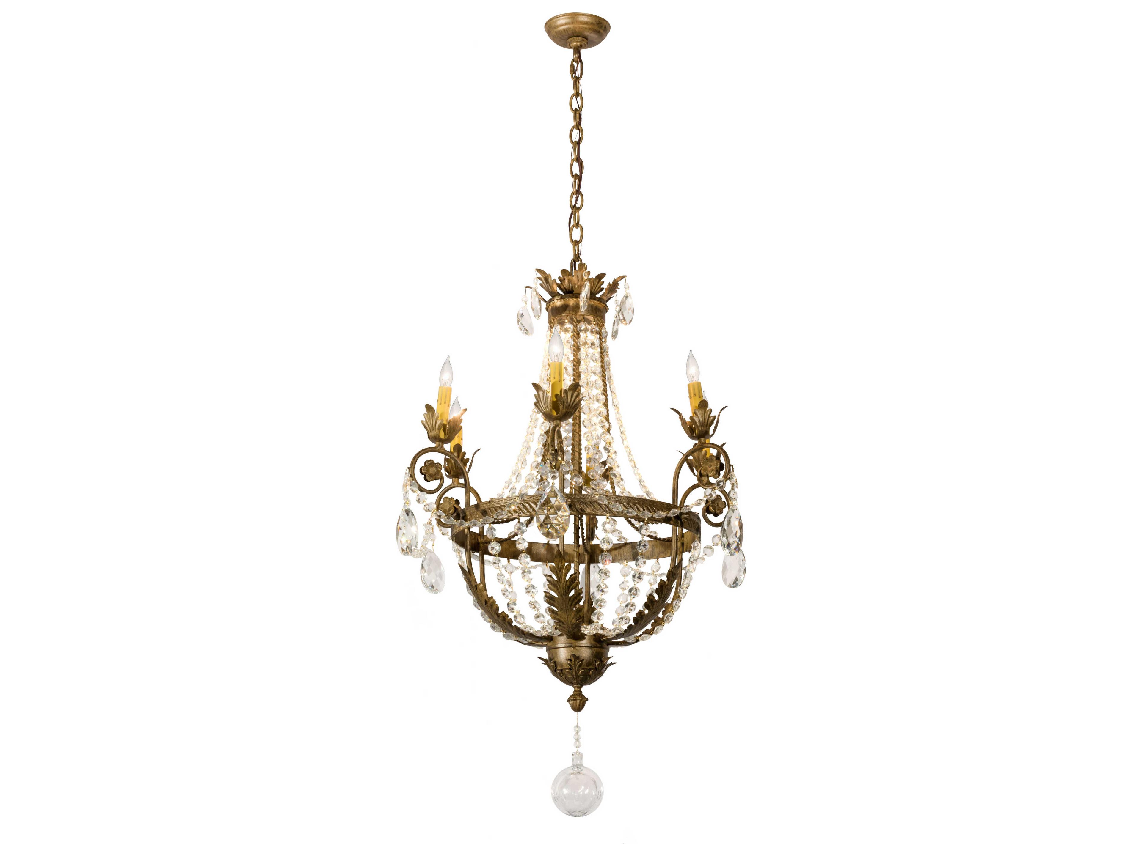 Meyda Antonia 6-Light Brown Crystal Candelabra Chandelier
