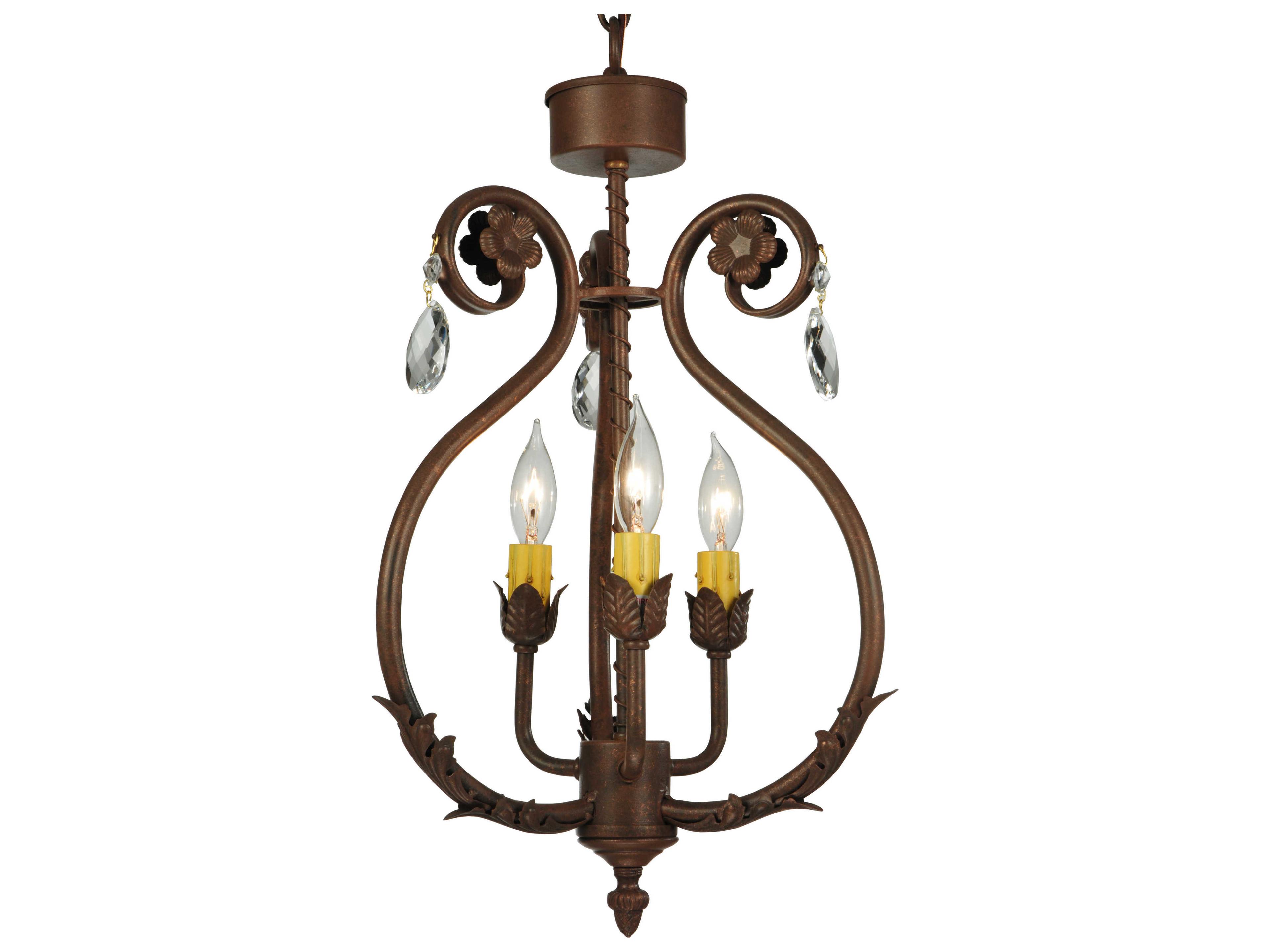 Meyda Antonia 3-Light Brown Crystal Candelabra Chandelier