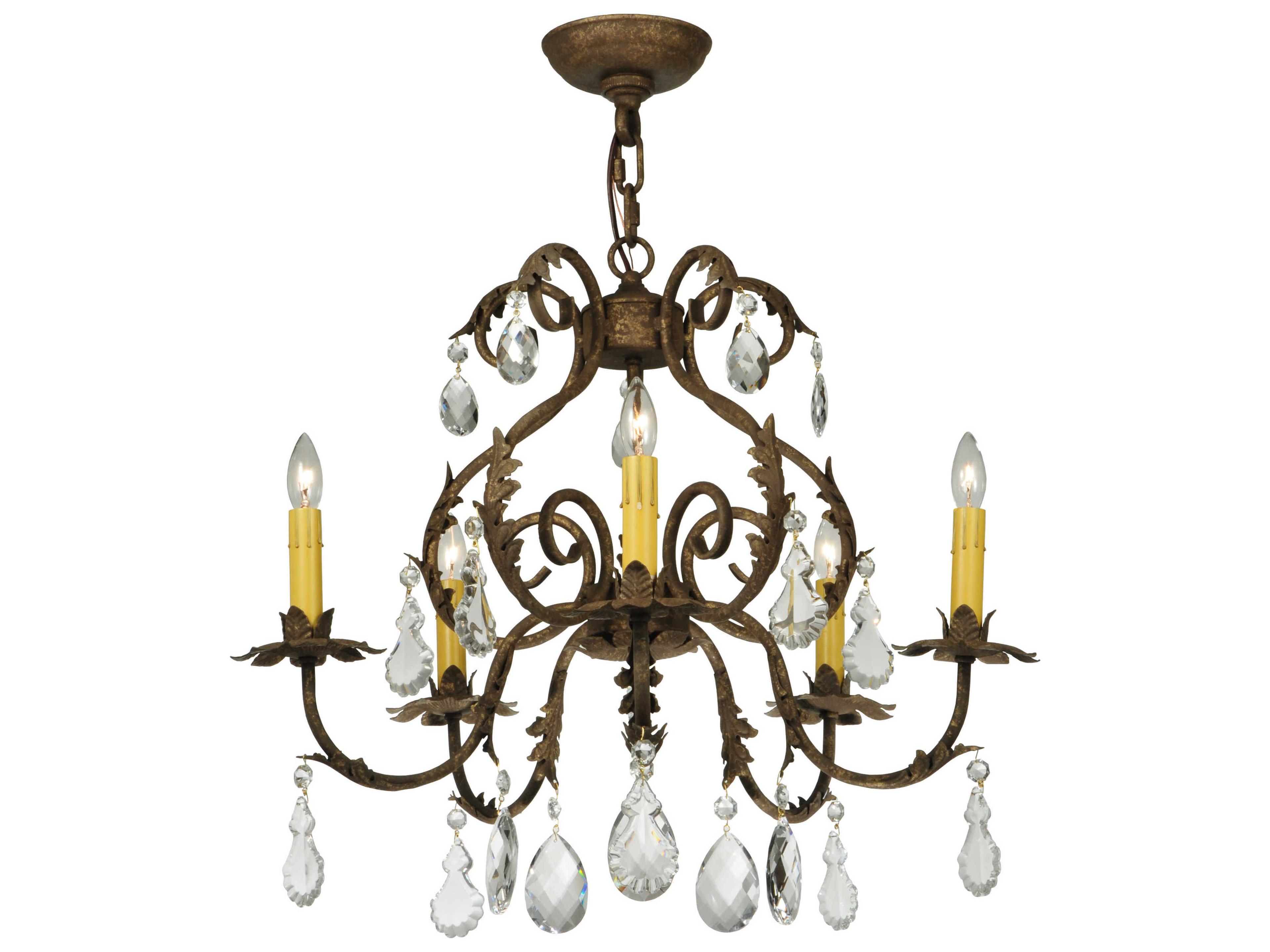 Meyda Chantilly 5-Light Brown Crystal Chandelier