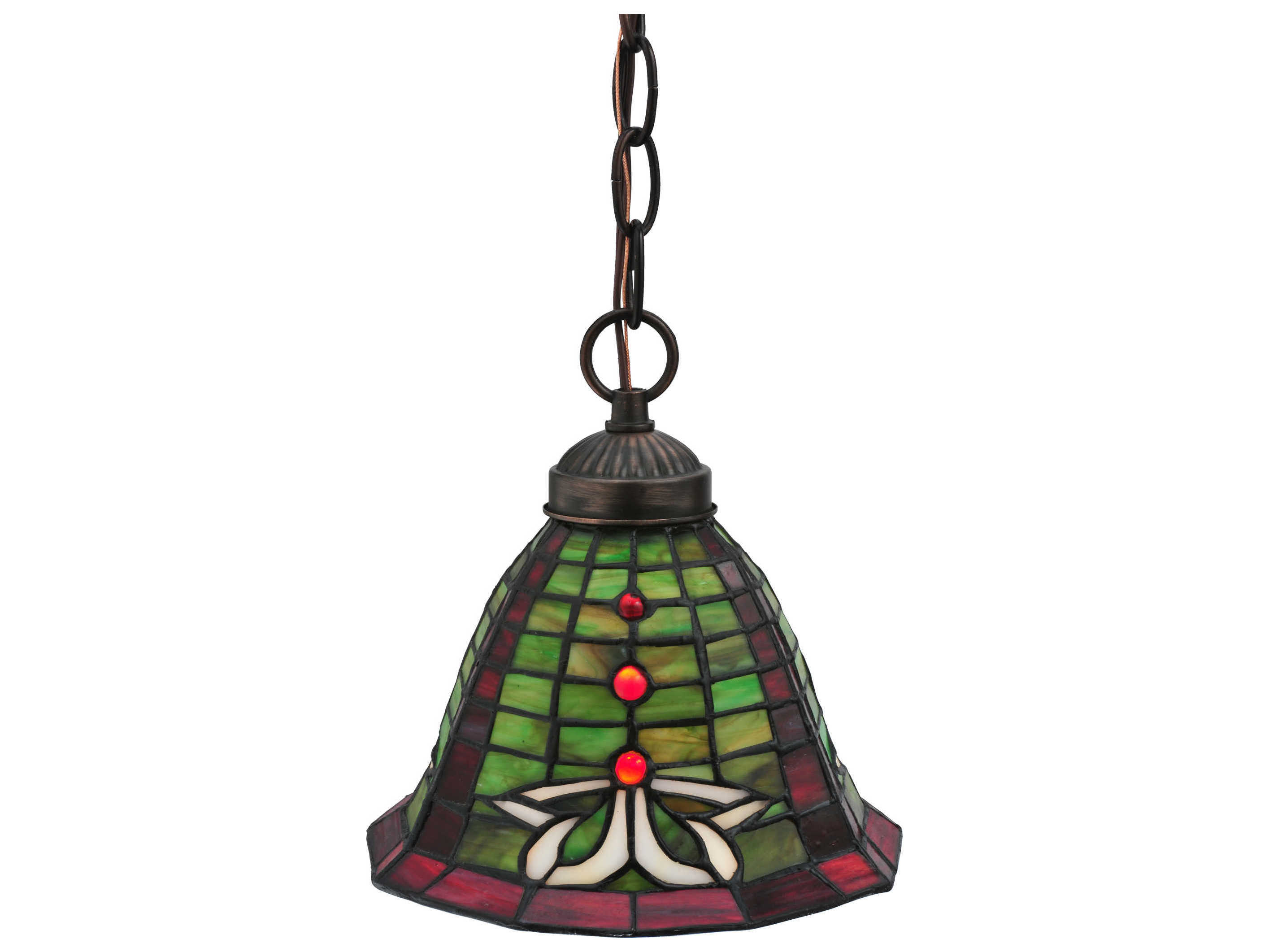Meyda Victorian 1-Light Brown Tiffany Bell Mini Pendant