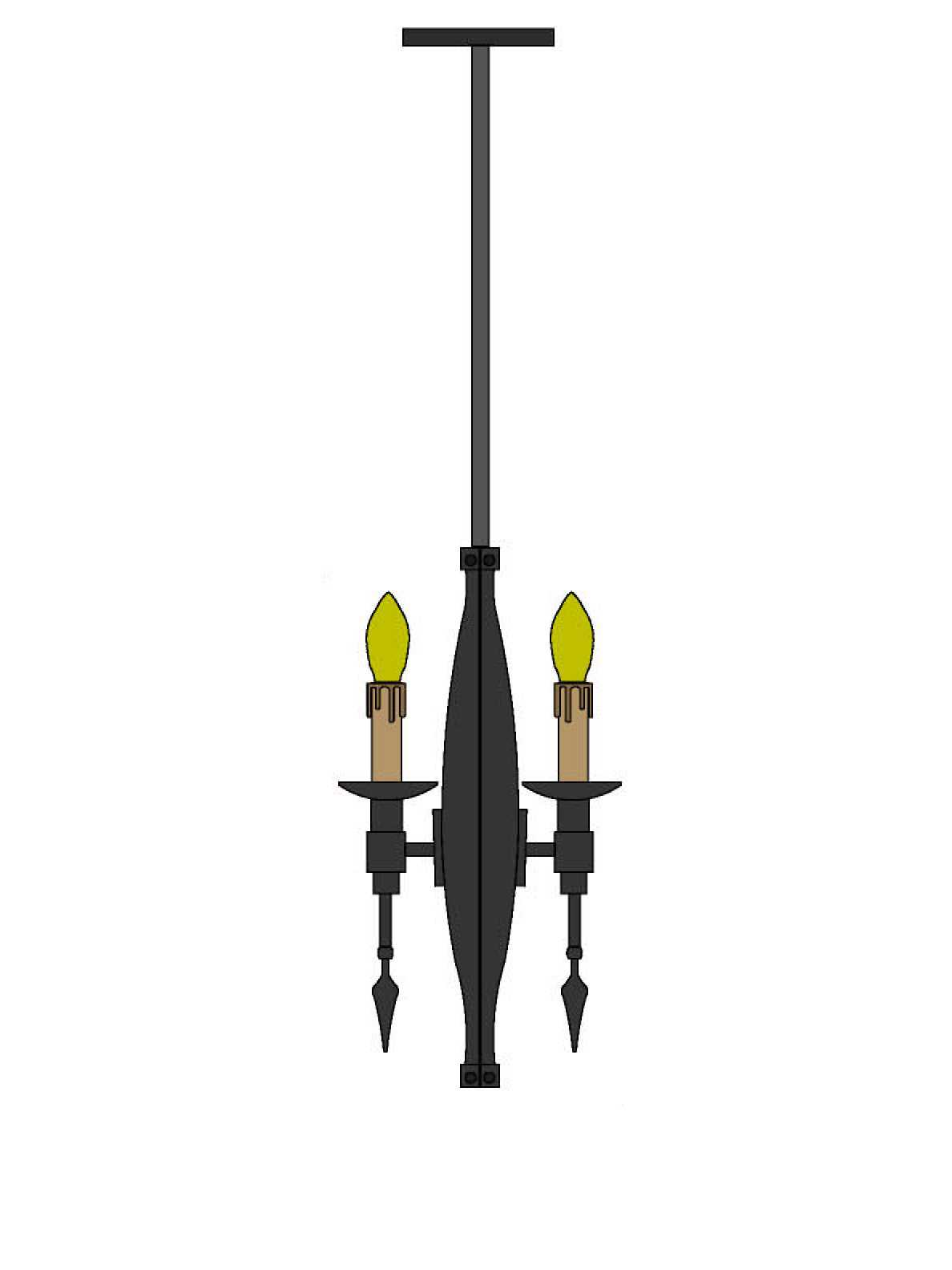 Meyda Warwick 2-Light Black Geometric Pendant