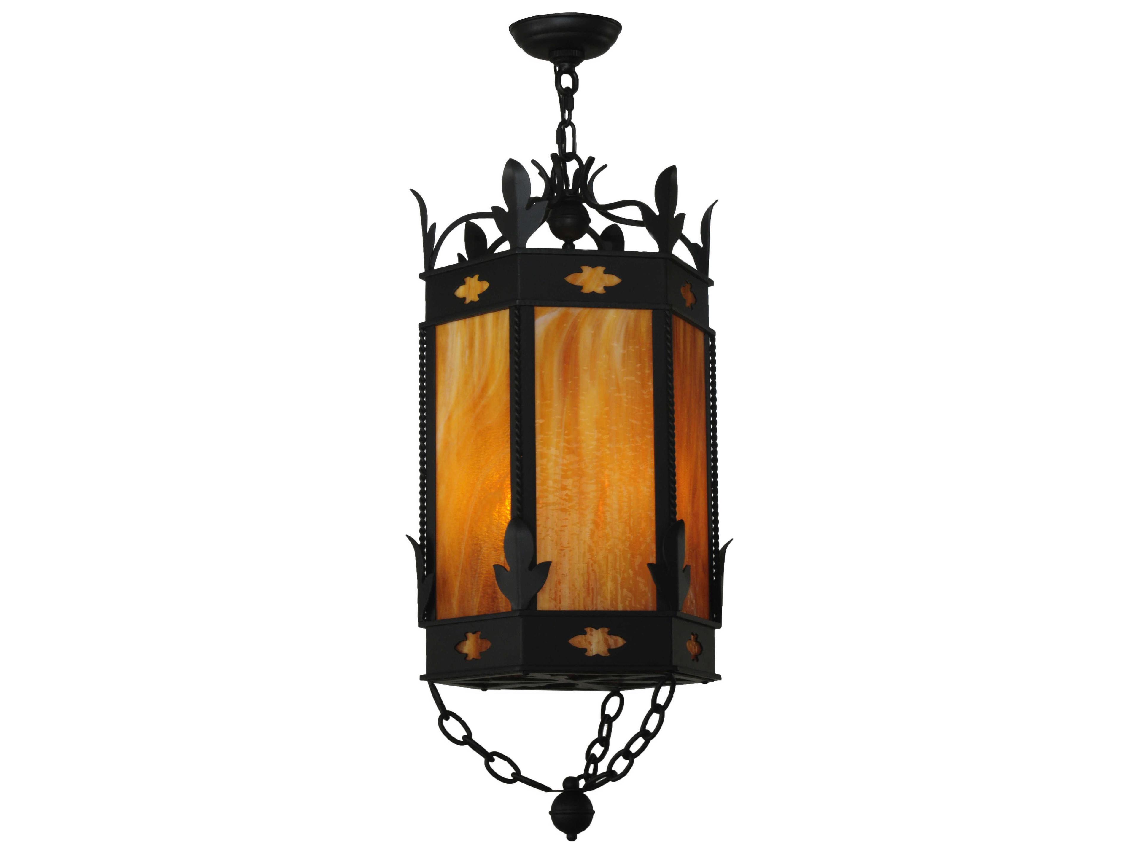 Meyda Victorian 3-Light Black Cylinder Pendant