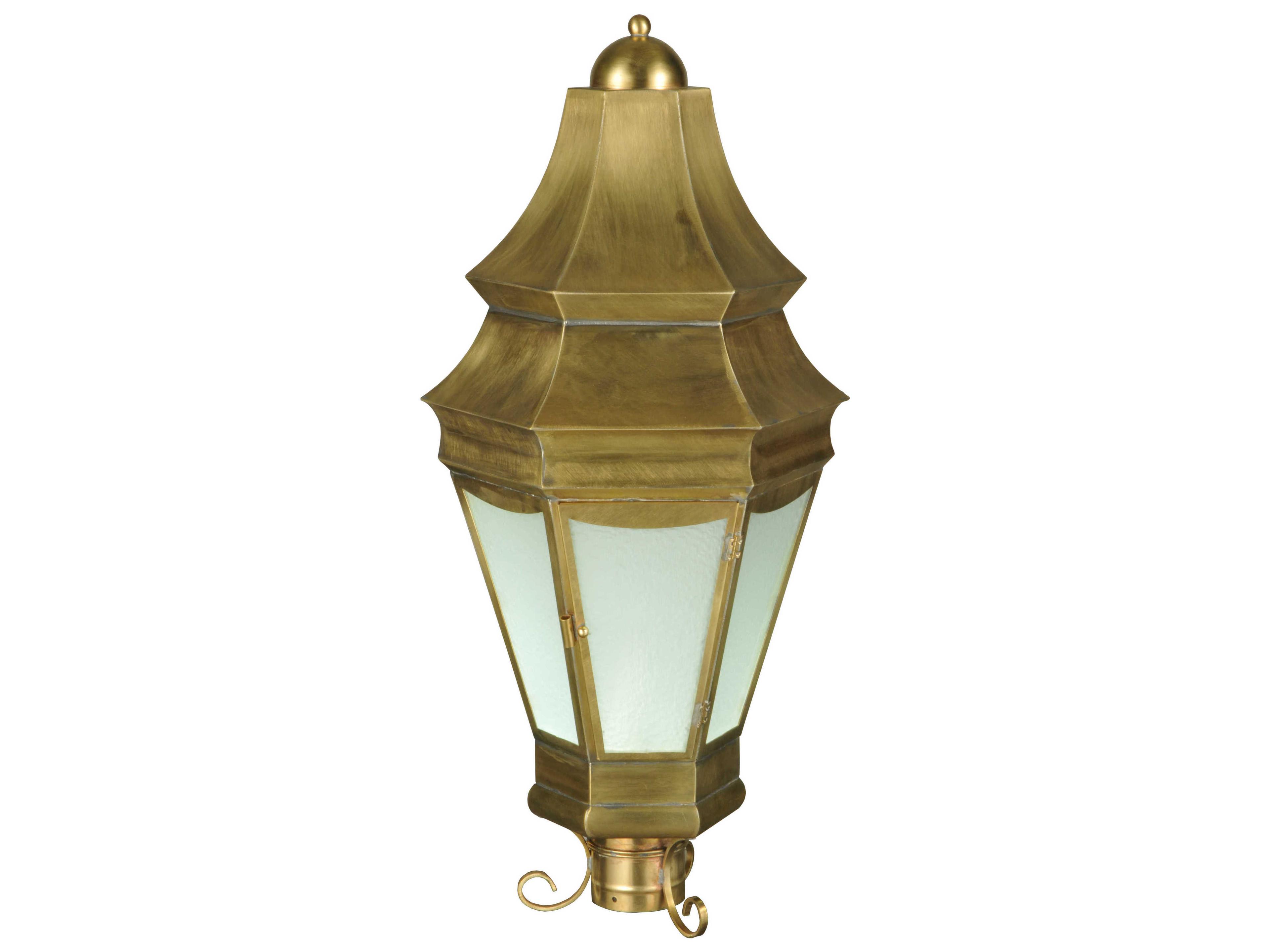 Meyda Statesboro Clear Ripple Brass Outdoor Post Light Mount