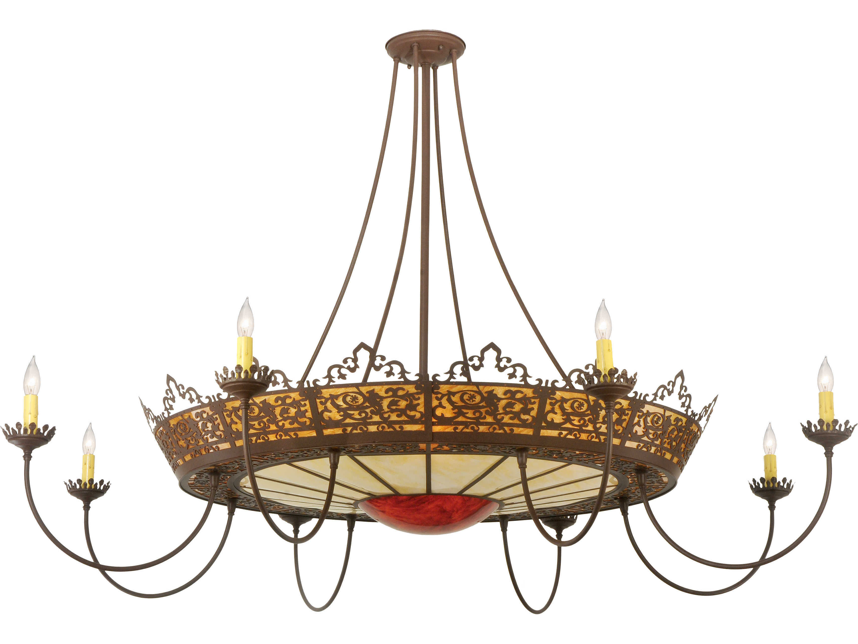 Meyda Victorian 18-Light-Light Brown Semi Flush Mount