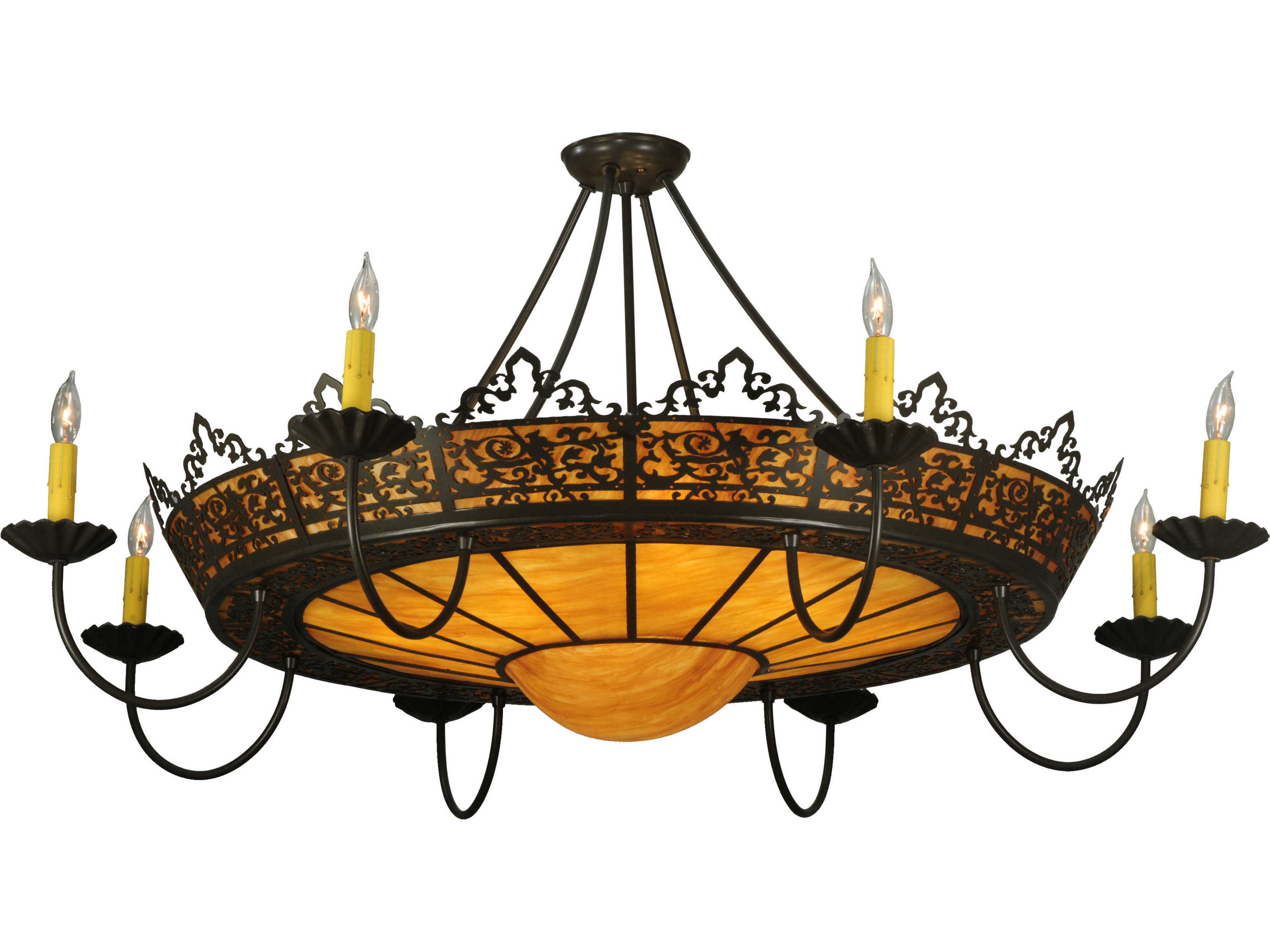 Meyda Victorian 1-Light Bronze Semi Flush Mount