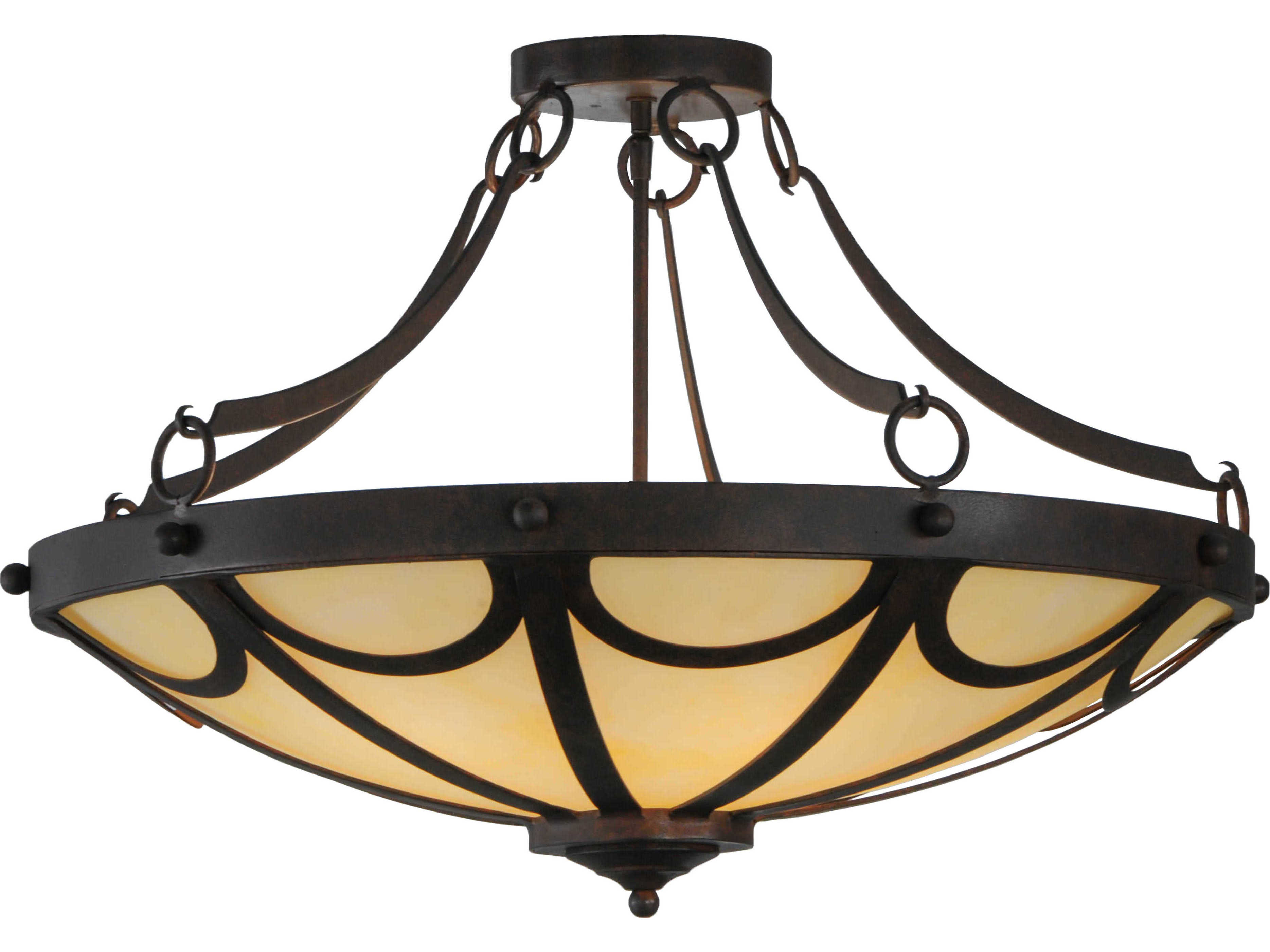 Meyda Carousel 5-Light Bronze Bowl Semi Flush Mount
