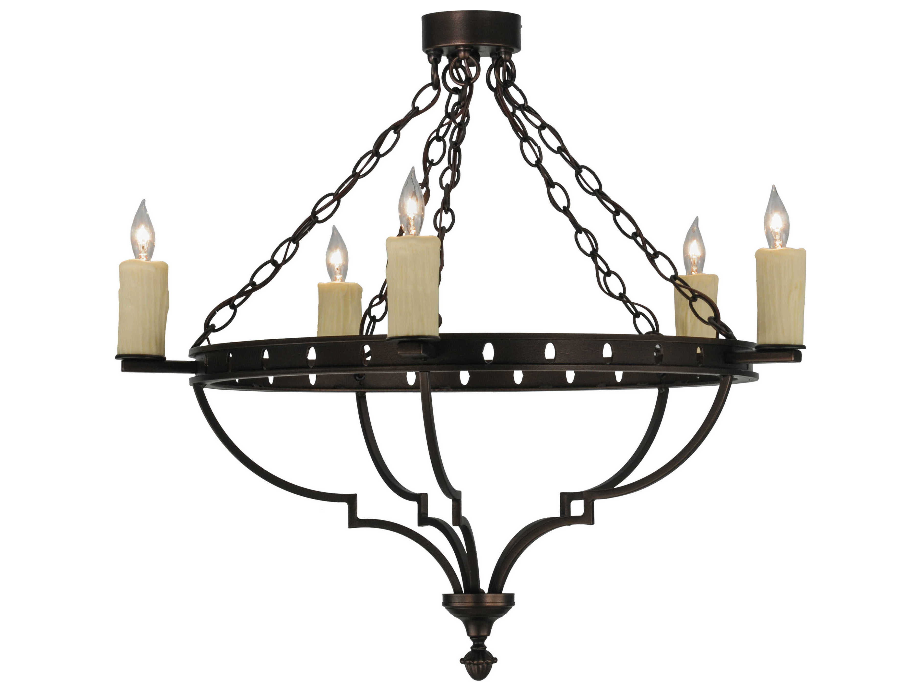Meyda Victorian 5-Light Bronze Semi Flush Mount