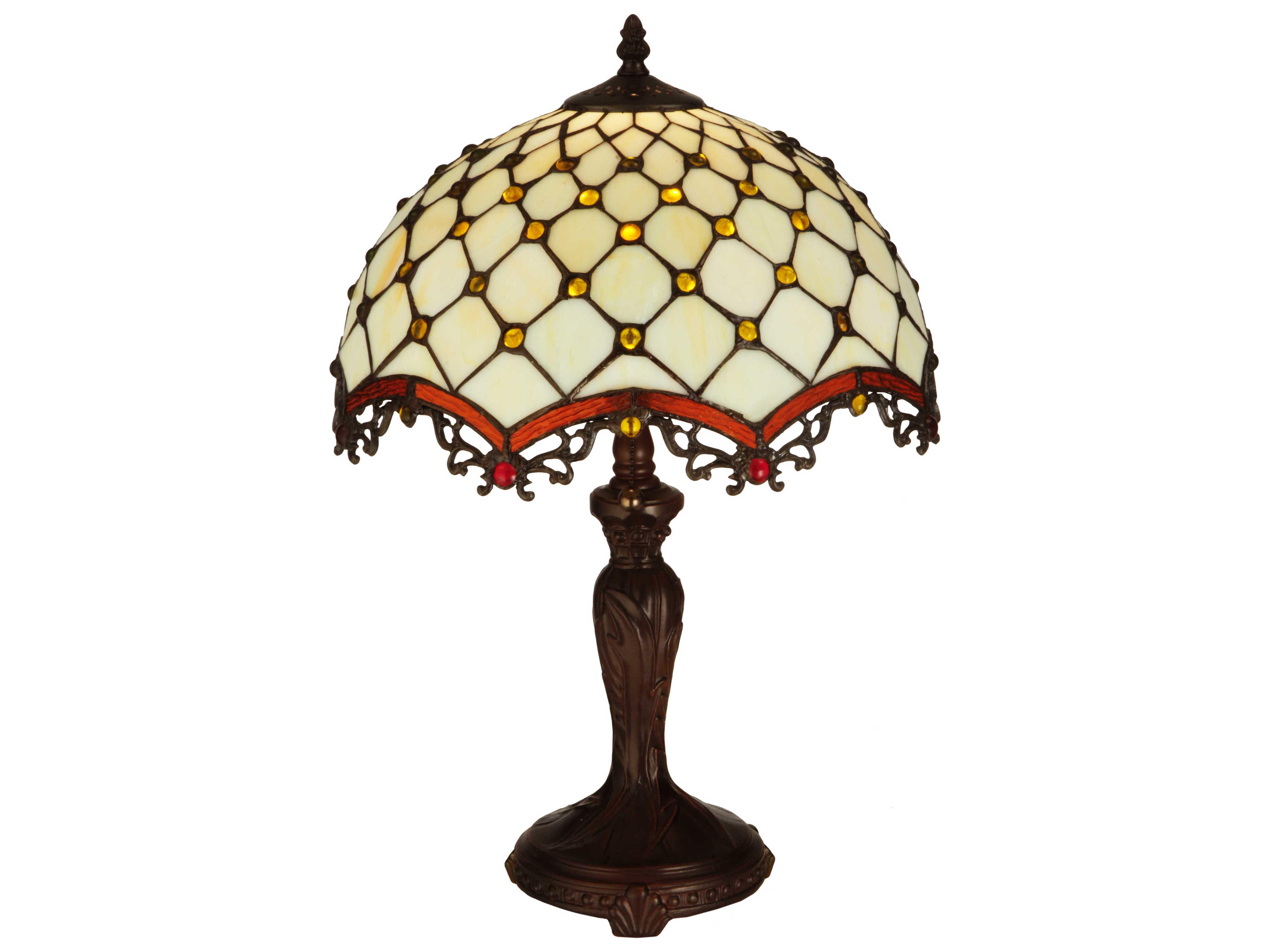 Meyda Diamond & Jewel Bronze Tiffany Table Lamp