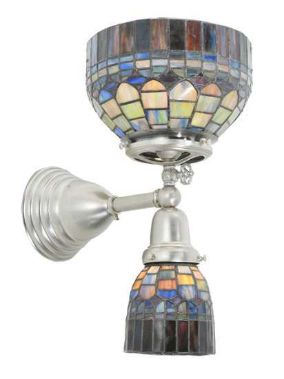 Meyda Victorian 2-Light Nickel Tiffany Wall Sconce