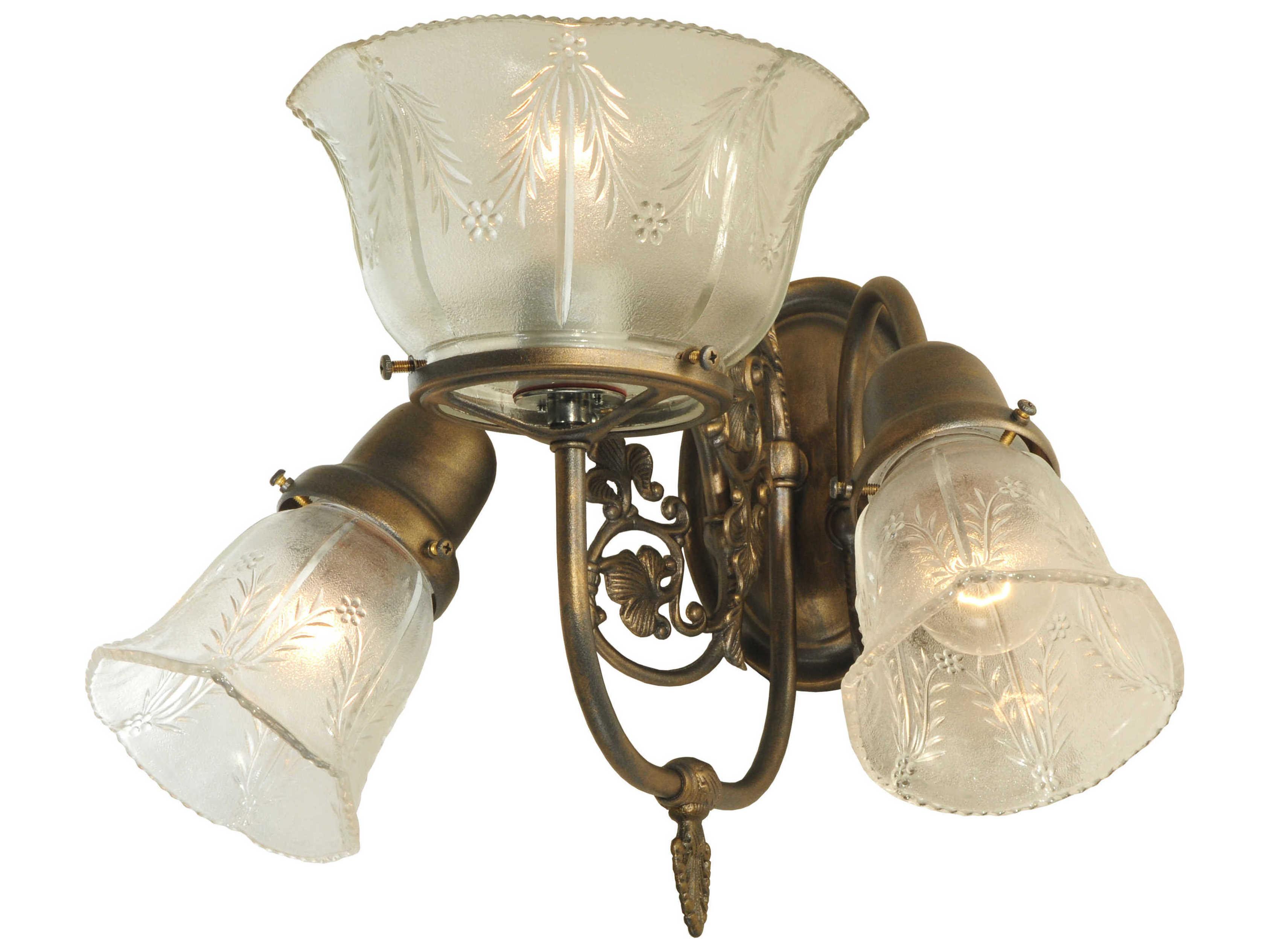 Meyda Victorian 3-Light Brown Glass Wall Sconce
