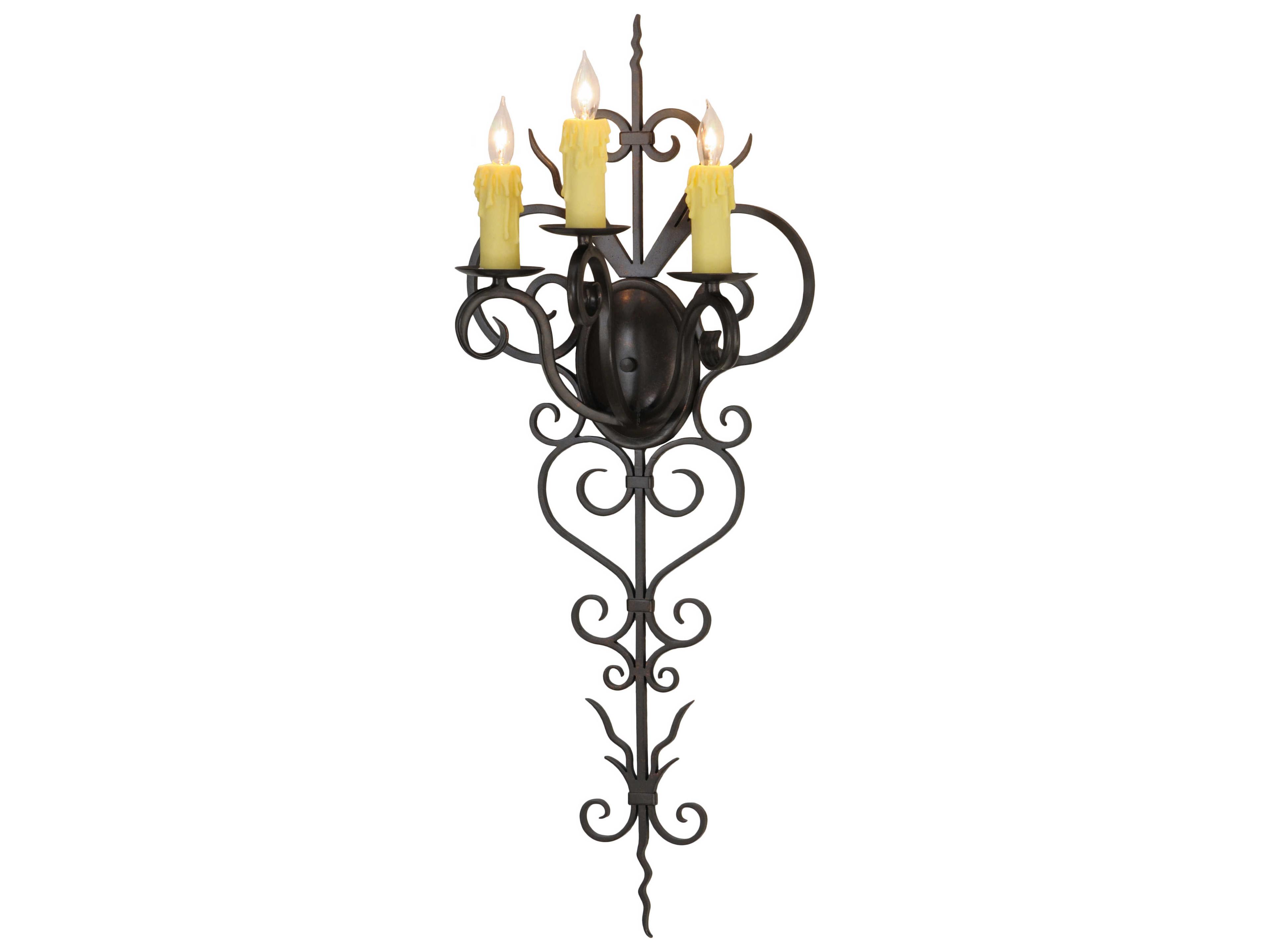 Meyda Kenna 3-Light Brown Wall Sconce