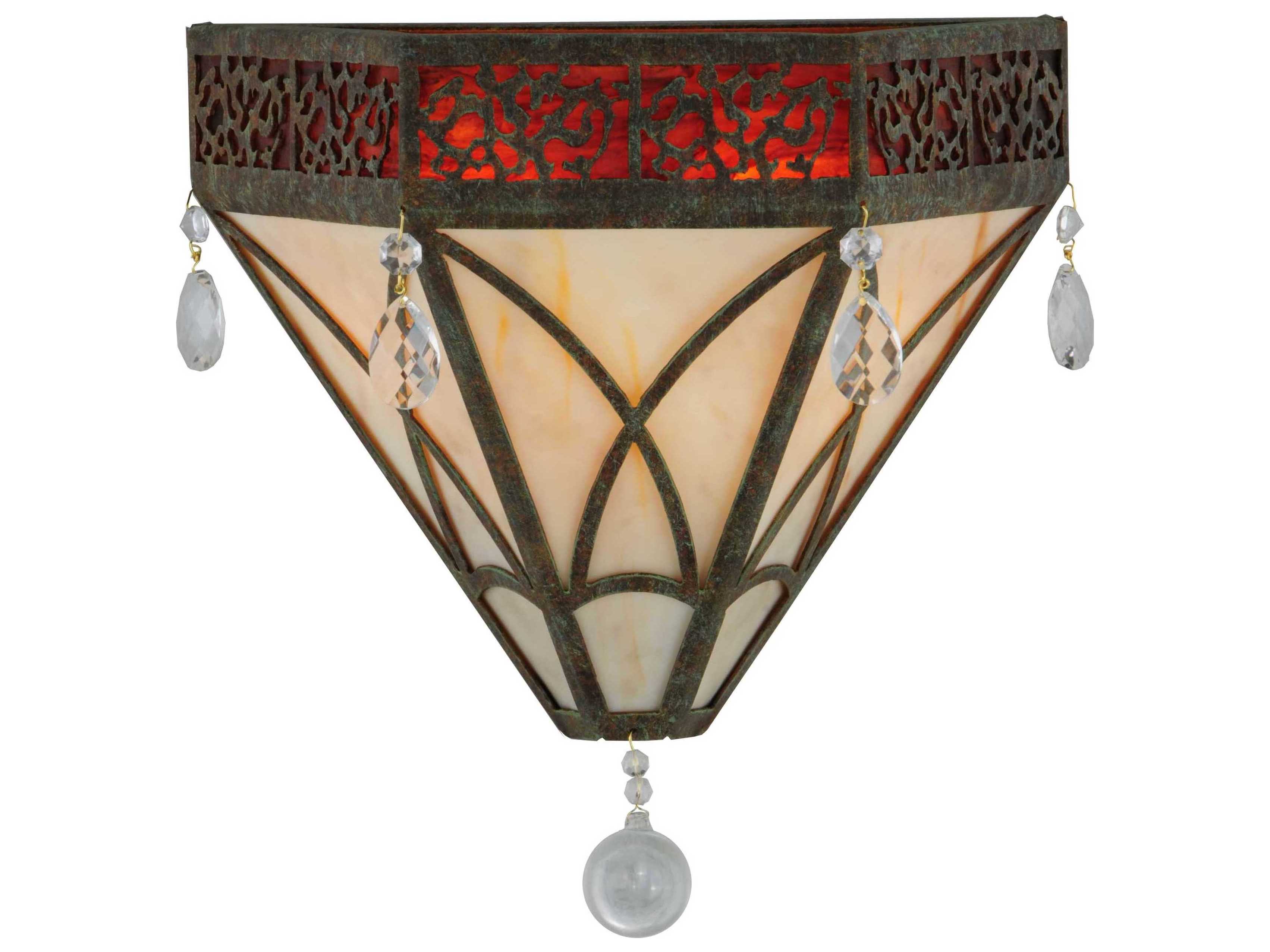 Meyda Victorian 2-Light Brown Crystal Wall Sconce