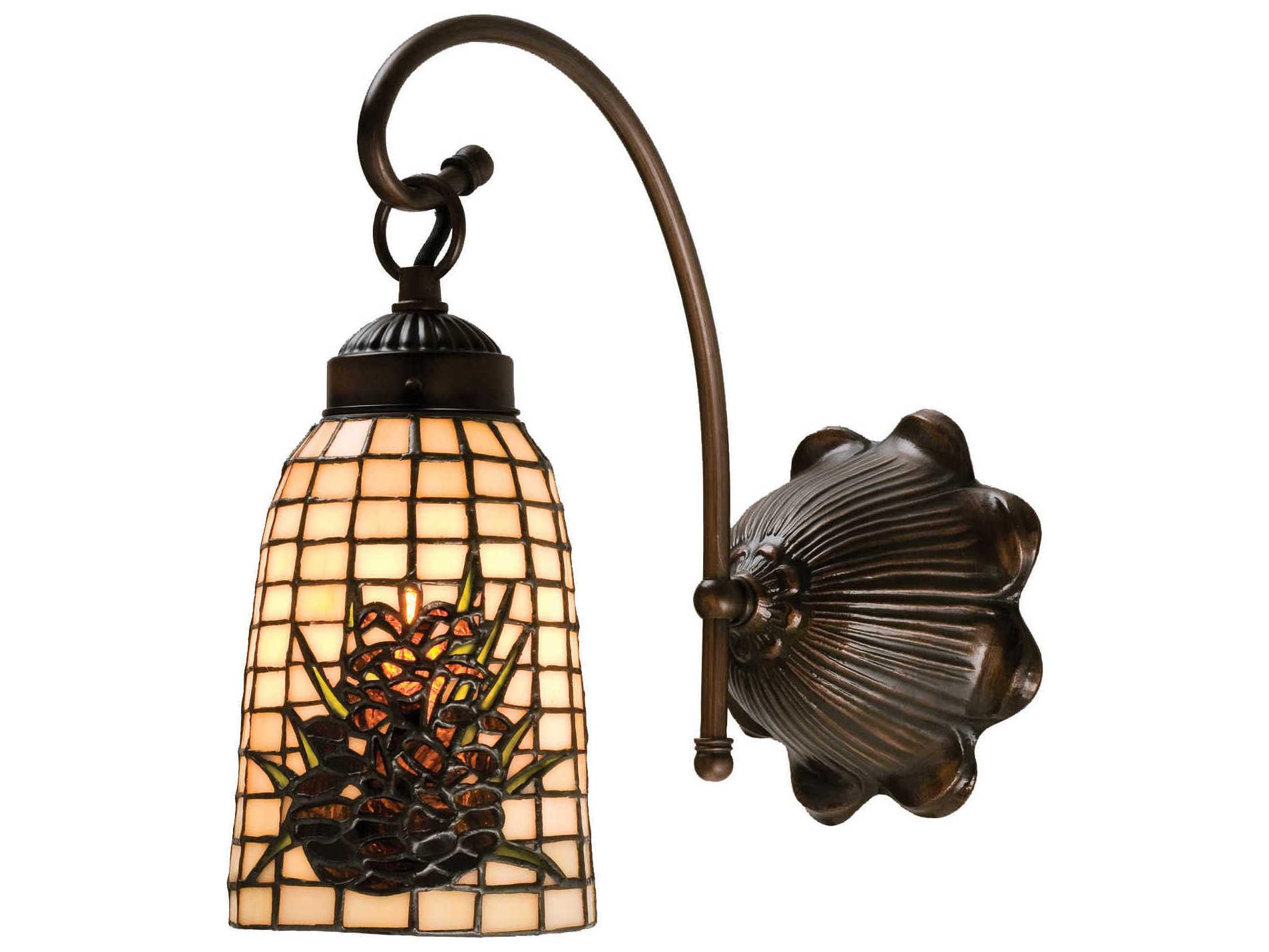 Meyda Victorian 1-Light Bronze Tiffany Wall Sconce