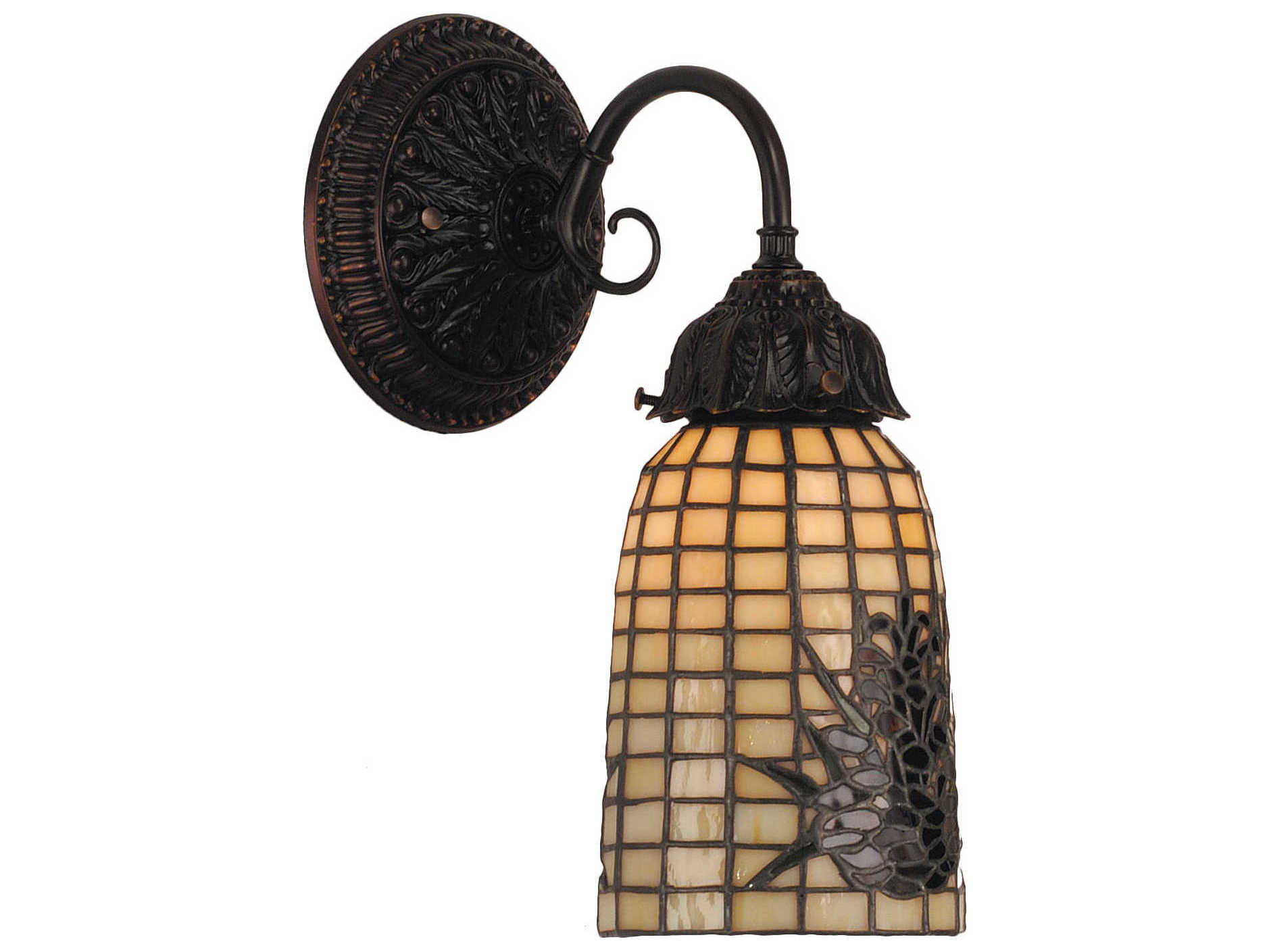 Meyda Victorian 1-Light Bronze Tiffany Wall Sconce