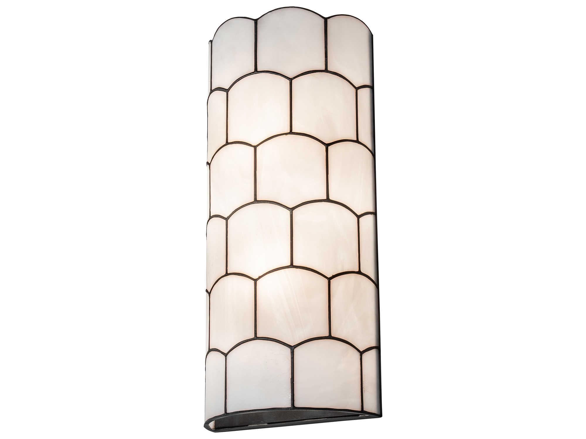 Meyda Vincent Honeycomb 2-Light Craftsman Brown Glass Wall Sconce