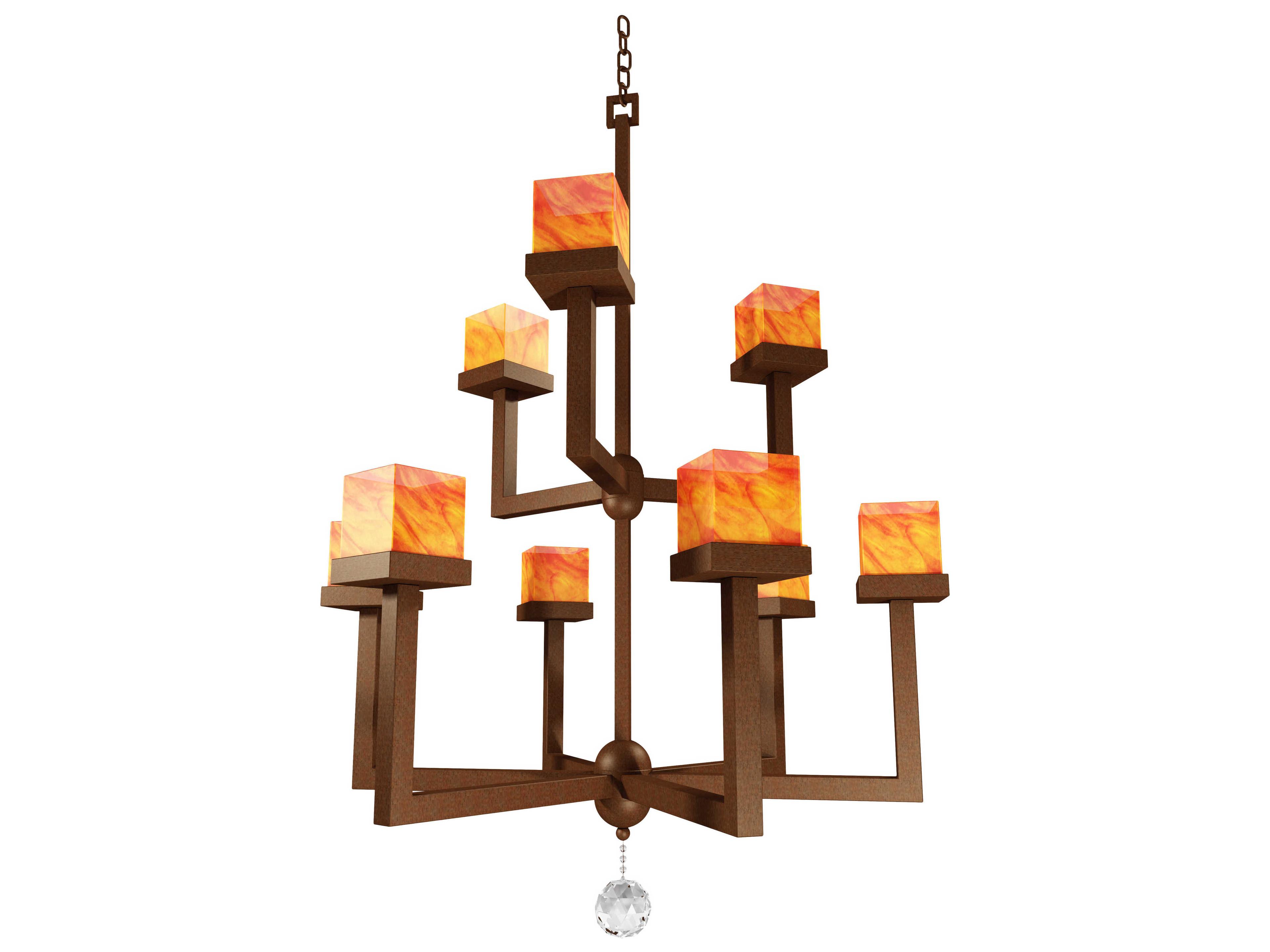 Meyda Vox 9-Light Crystal Brown Geometric Chandelier