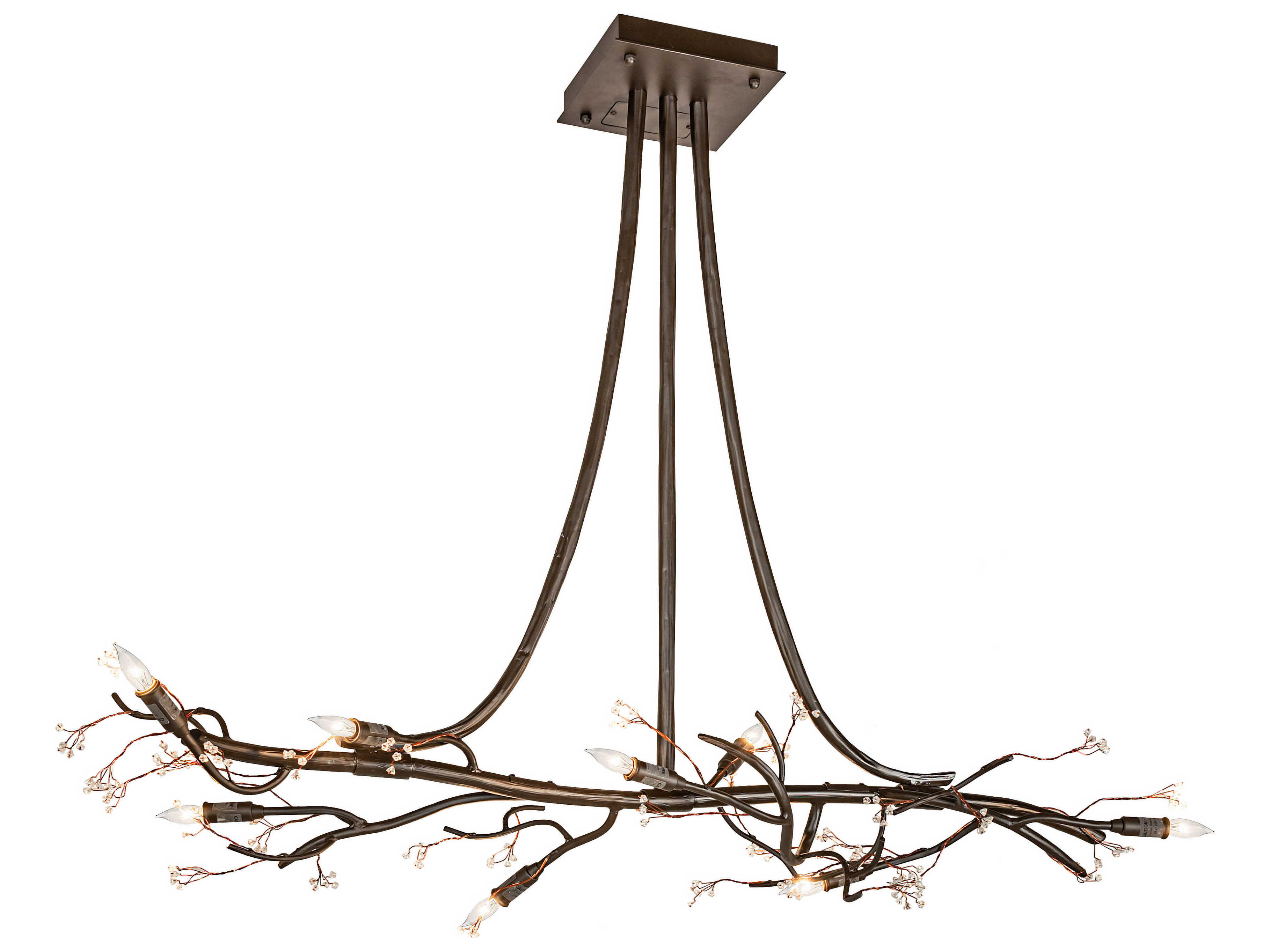 Meyda Winter Solstice 8-Light Craftsman Brown Glass LED Sputnik Island Pendant