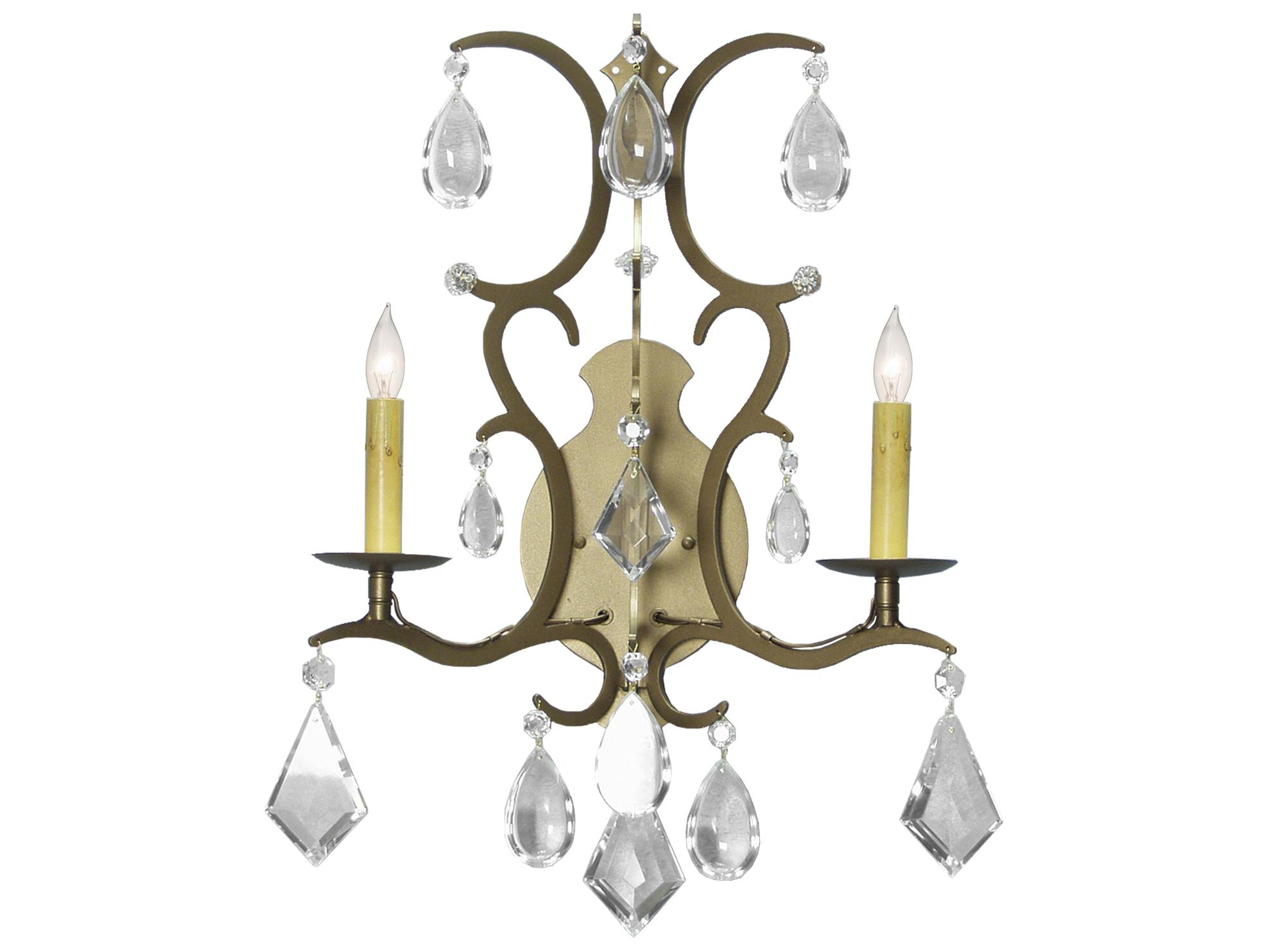 Meyda Yolanda 2-Light Crystal Gold Wall Sconce
