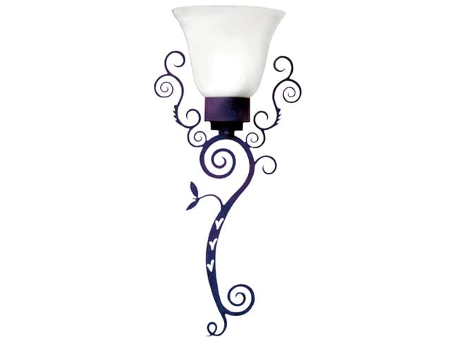 Meyda Zoey 1-Light Purple White Glass Wall Sconce