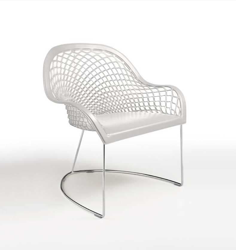 Midj Guapa White Leather Accent Chair