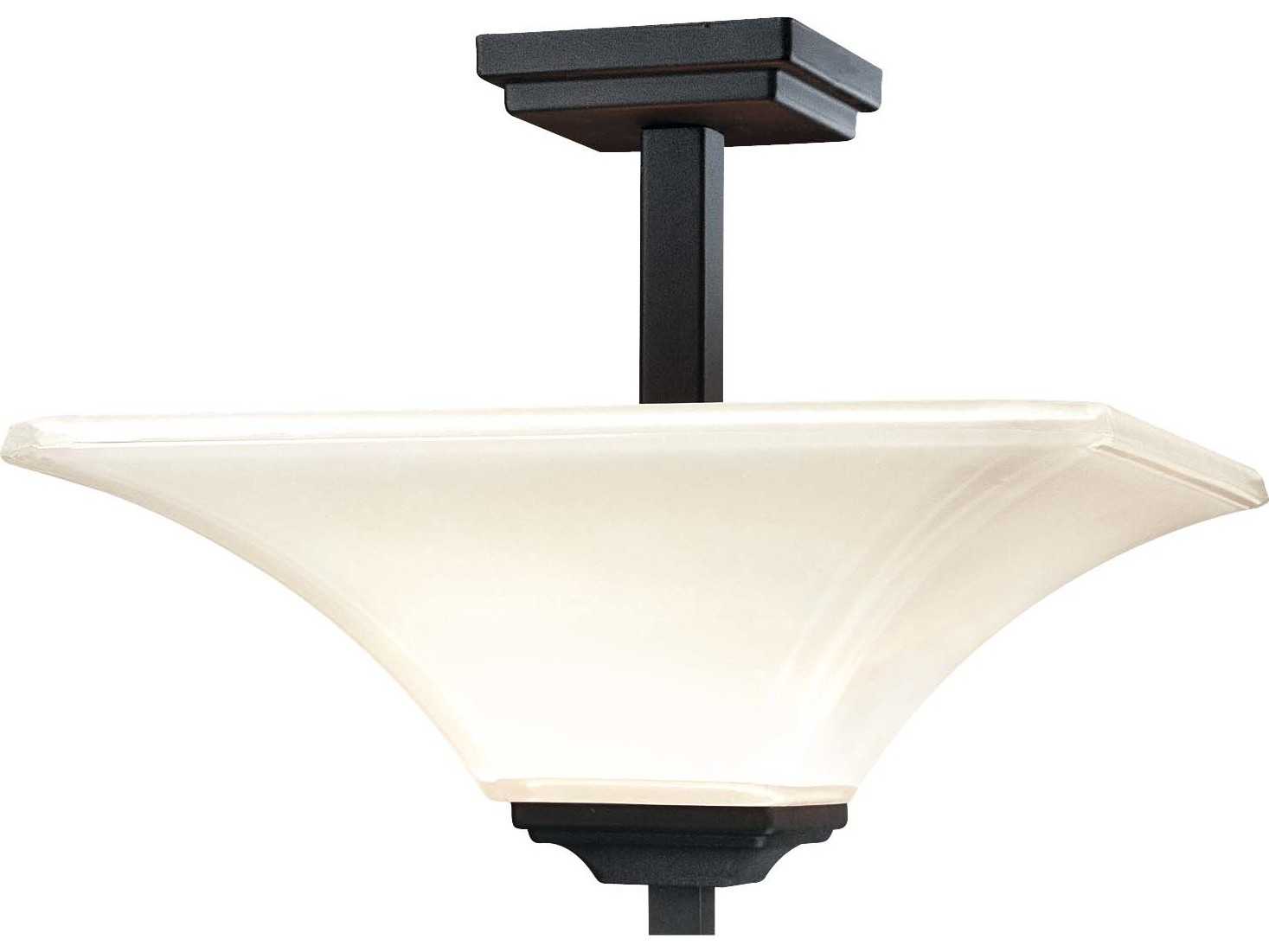 Minka Lavery Agilis Black Glass Empire Semi Flush Mount