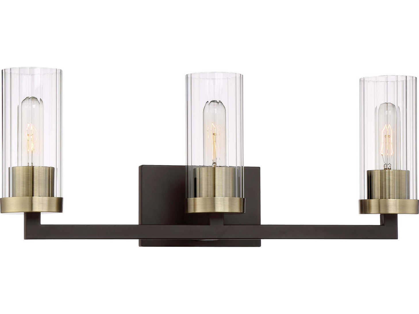 Minka Lavery Ainsley Court 3-Light Aged Kinston Bronze With Brushed Glass Vanity Light
