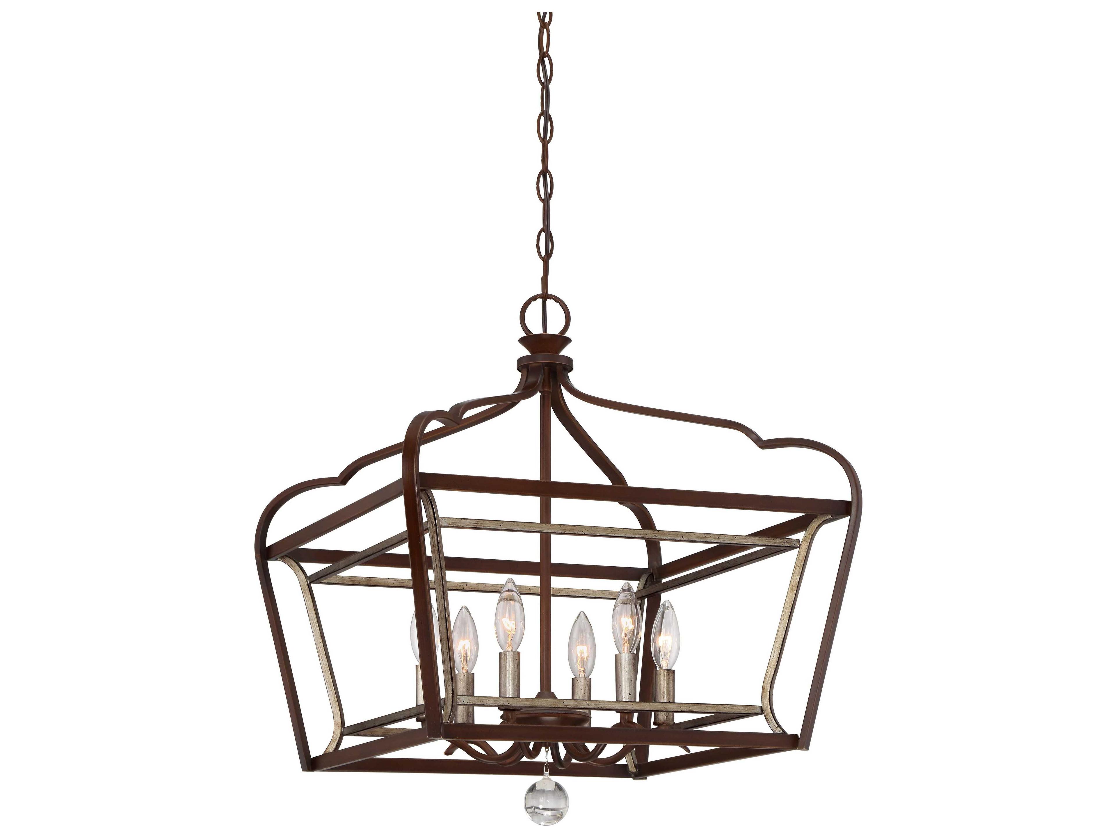 Minka Lavery Astrapia 6-Light Dark Rubbed Sienna Aged Silver Bronze Candelabra Chandelier