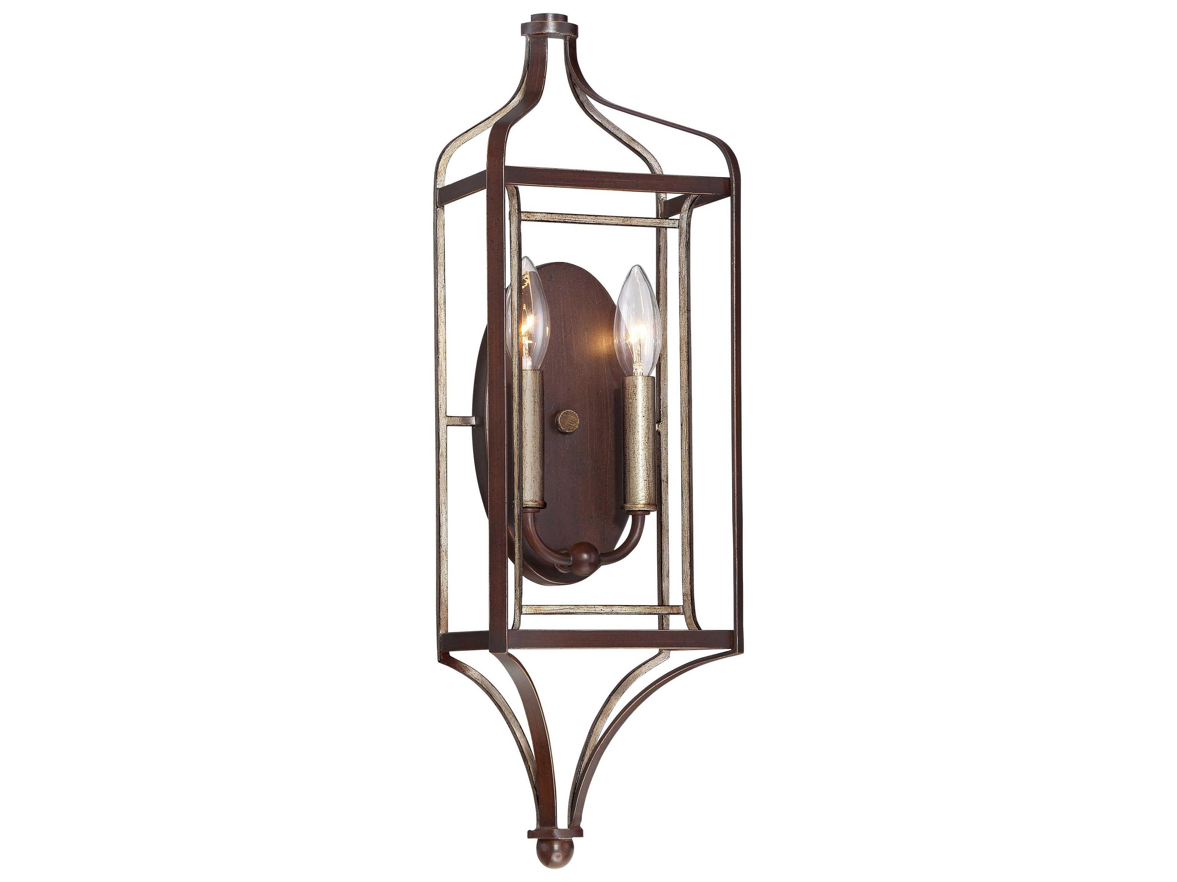 Minka Lavery Astrapia Dark Rubbed Sienna With Aged Silver Brown Wall Sconce
