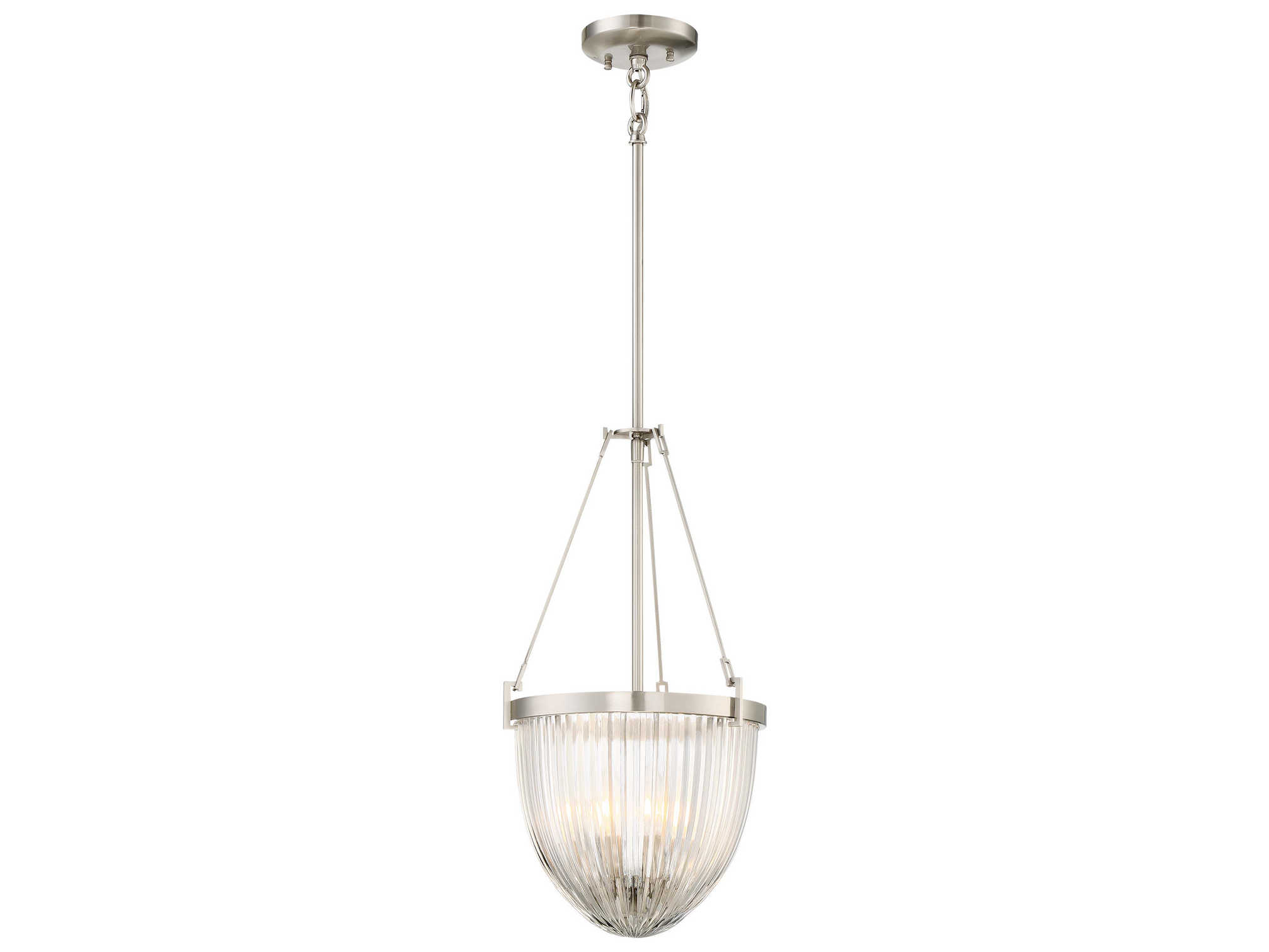 Minka Lavery Atrio 3-Light Brushed Nickel Glass Geometric Pendant