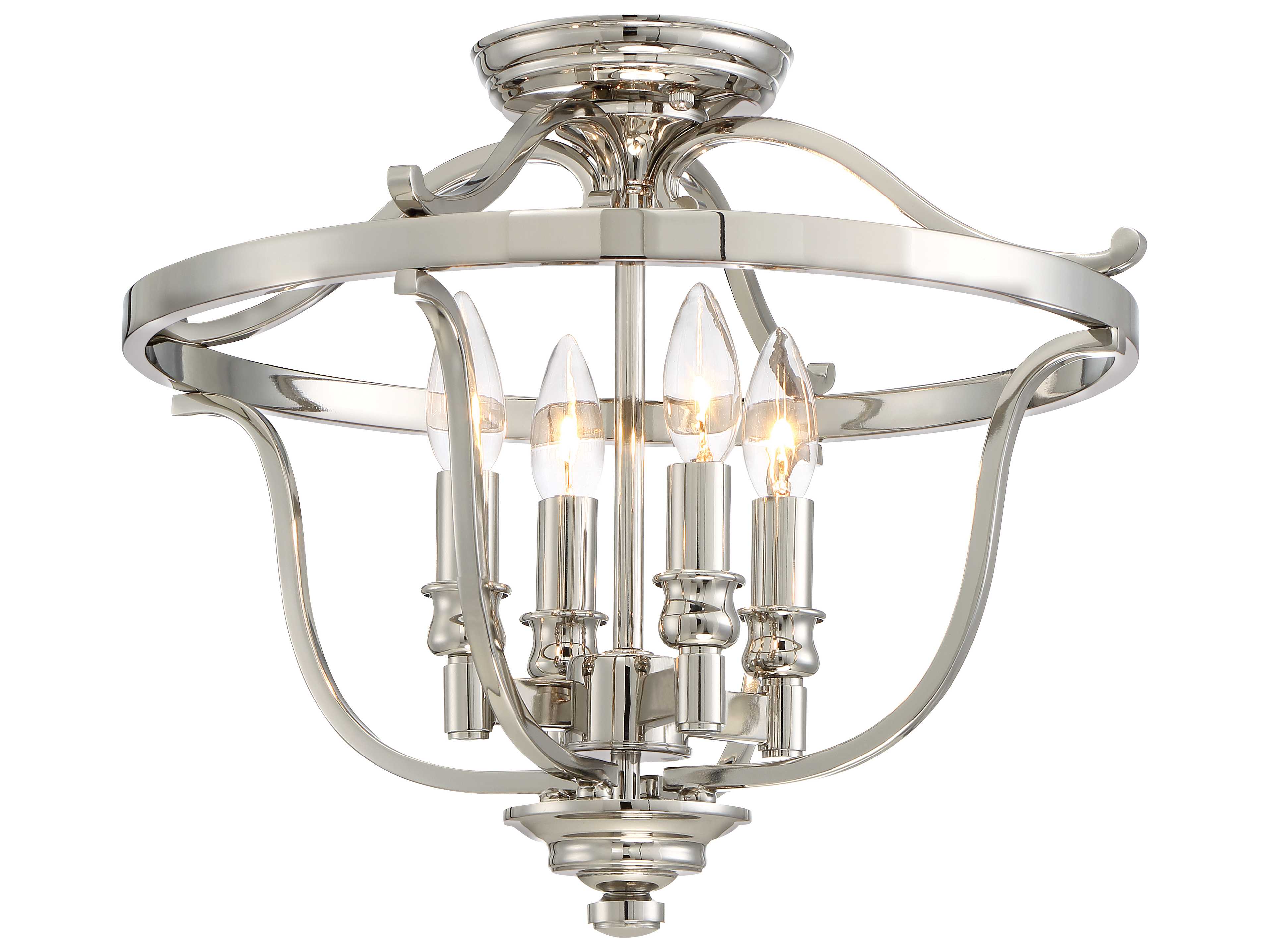 Minka Lavery Audrey Point Polished Nickel Semi Flush Mount