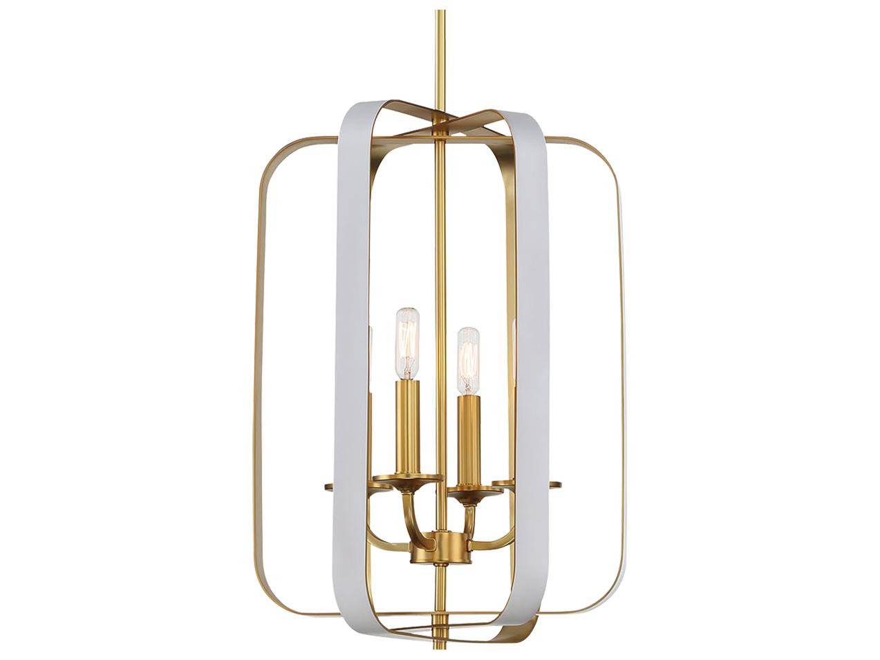 Minka Lavery Aureum 4-Light Matte White Honey Gold Pendant