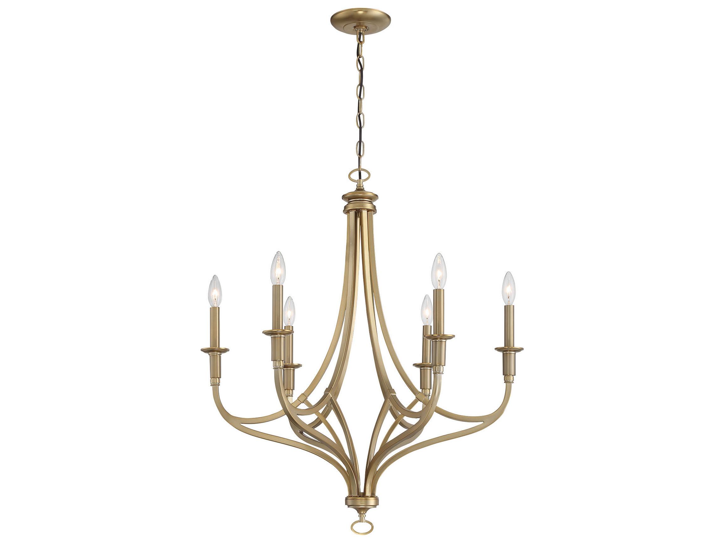 Minka Lavery Covent Park 6-Light Brushed Honey Gold Candelabra Chandelier