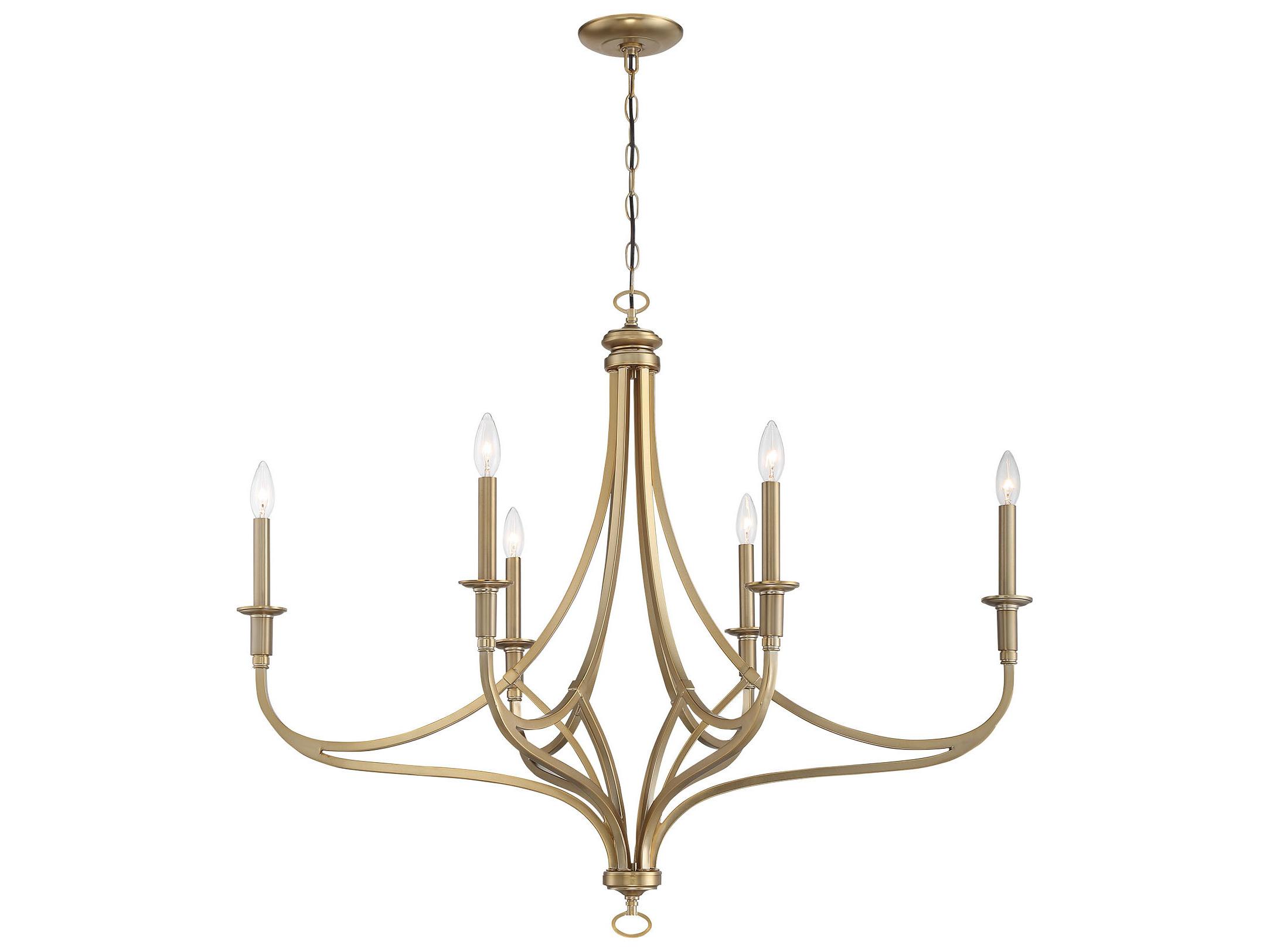 Minka Lavery Covent Park 6-Light Brushed Honey Gold Candelabra Chandelier