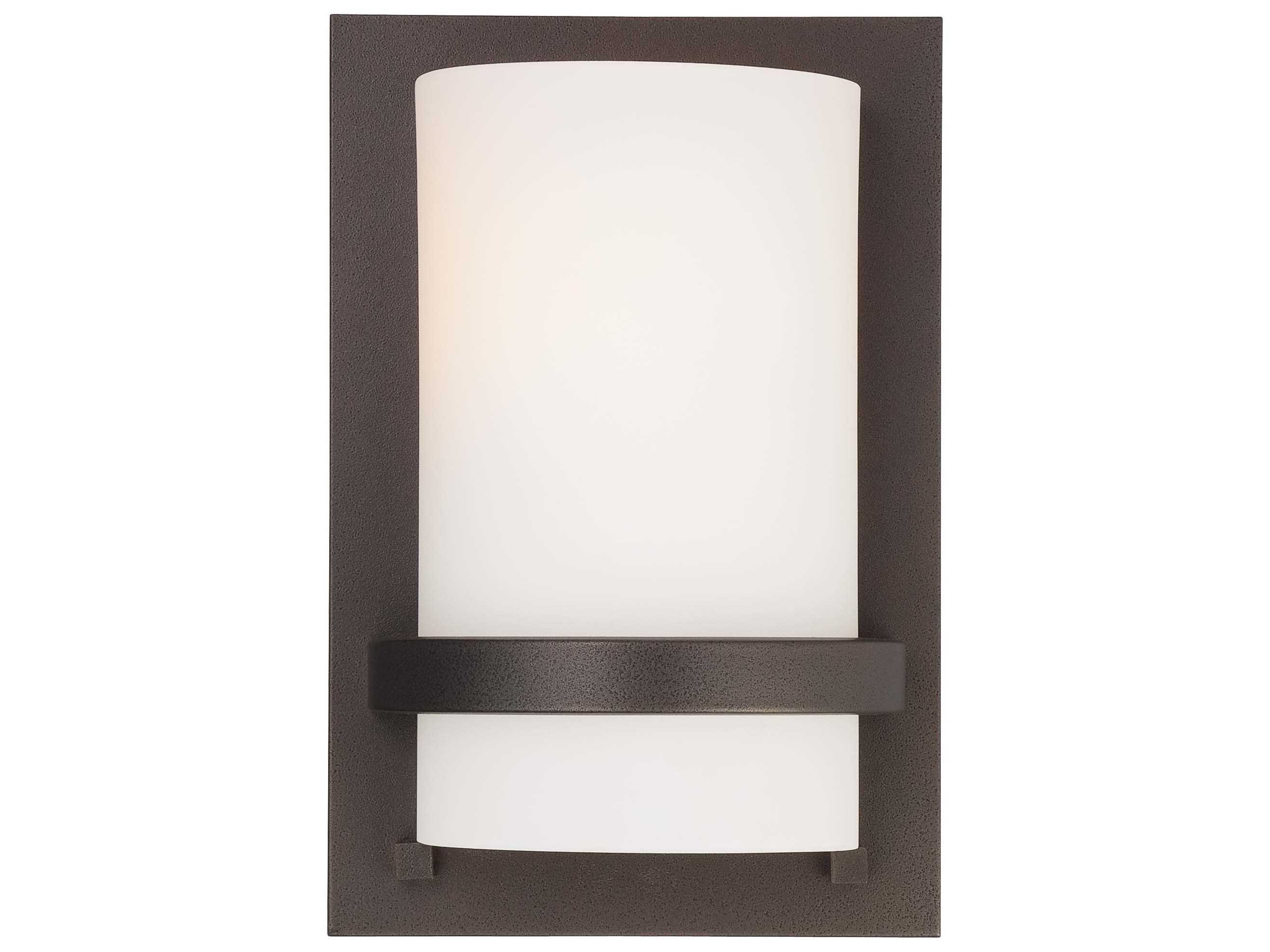 Minka Lavery Fieldale Lodge Smoked Iron Black Glass Wall Sconce