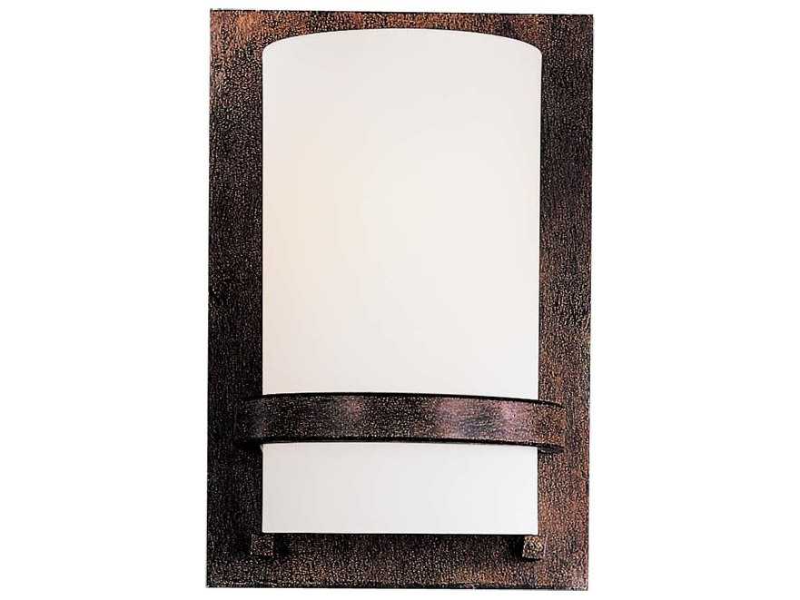 Minka Lavery Fieldale Lodge Iron Oxide Black Glass Wall Sconce