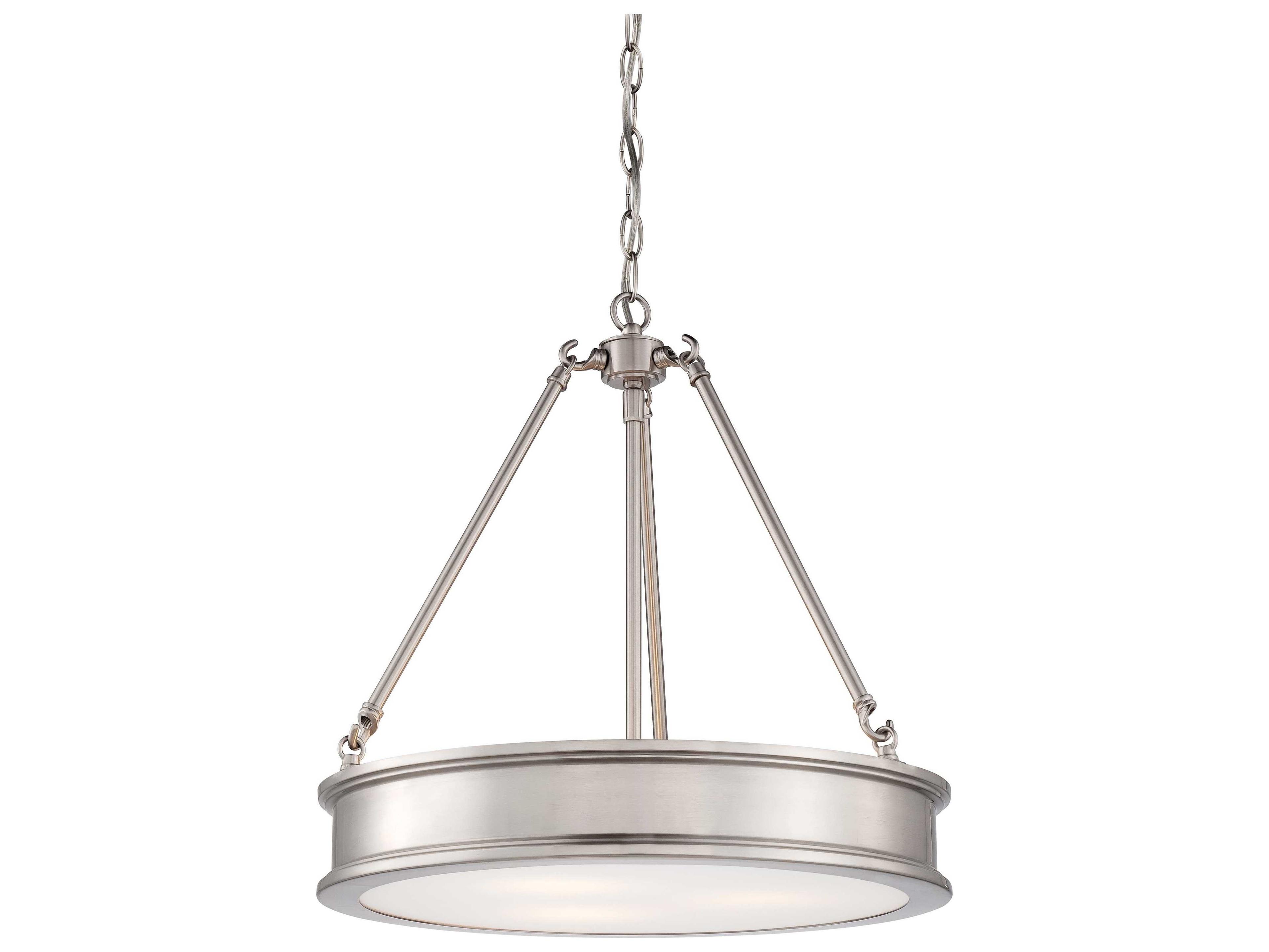 Minka Lavery Harbour Point 3-Light Brushed Nickel LED Drum Pendant