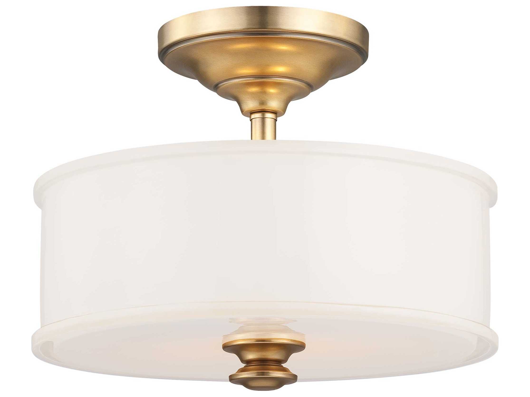 Minka Lavery Harbour Point Liberty Gold Glass LED Dome Drum Semi Flush Mount