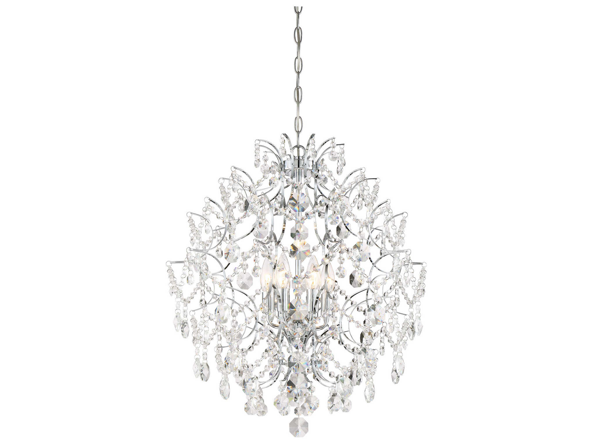 Minka Lavery Isabella Crown 6-Light Chrome Crystal Geometric Pendant