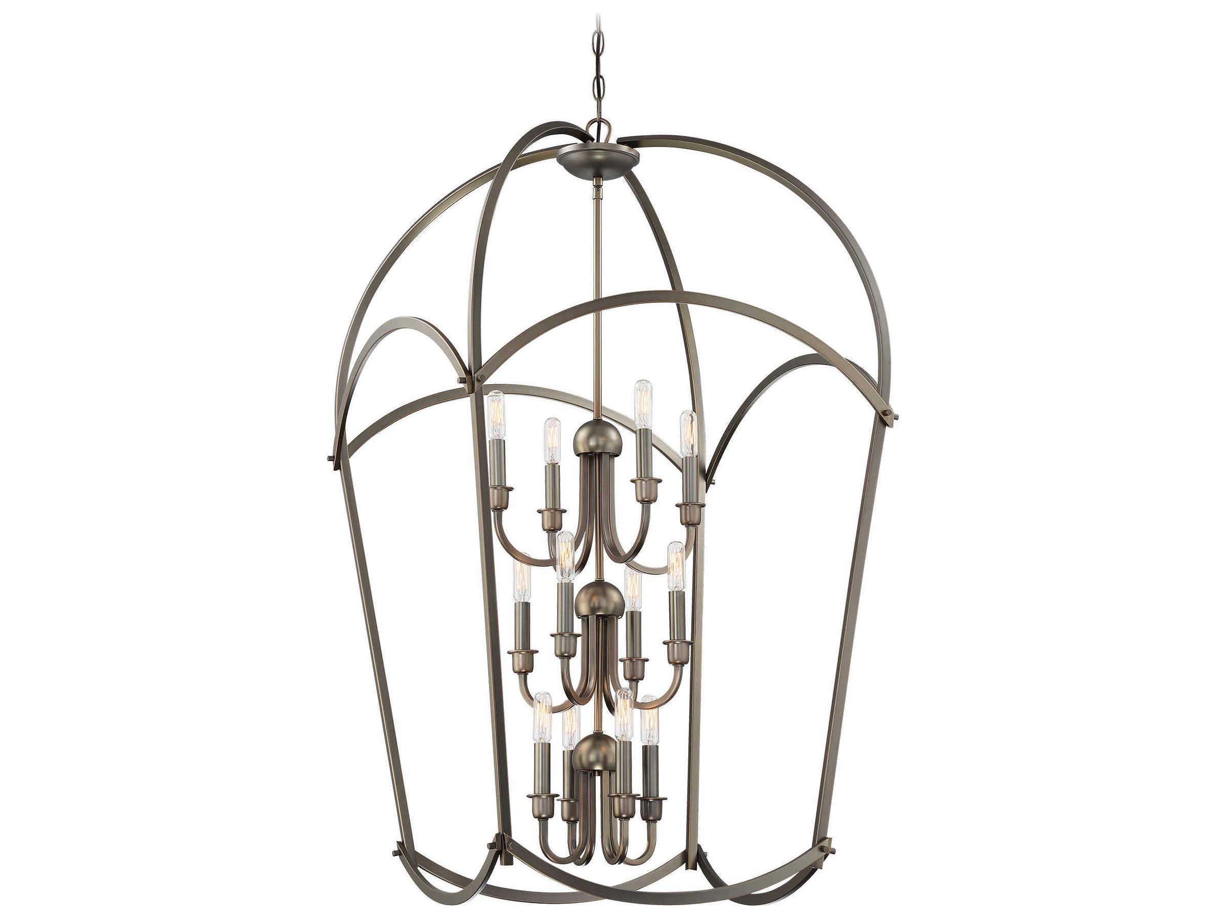 Minka Lavery Jupiters Canopy 12-Light Harvard Court Bronze Candelabra Geometric Chandelier