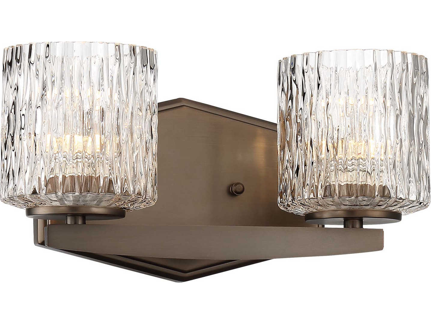 Minka Lavery Maginot 2-Light Harvard Court Bronze Glass LED Vanity Light