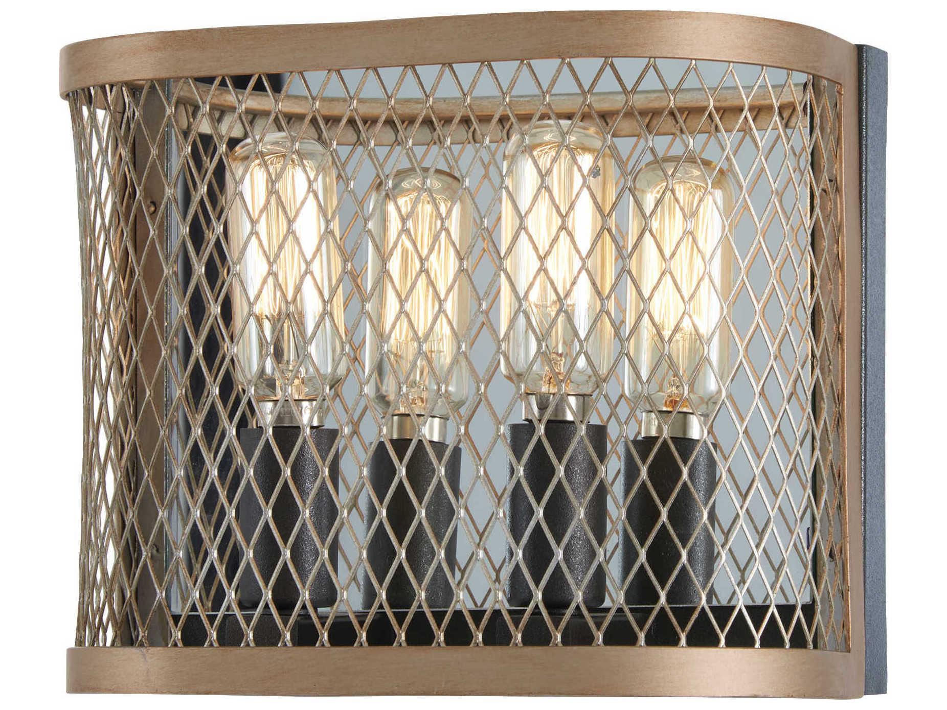 Minka Lavery Marsden Commons 2-Light Smoked Iron Aged Gold Black Vanity Light