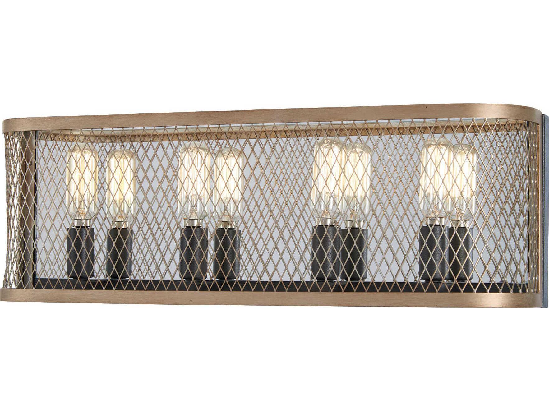 Minka Lavery Marsden Commons 4-Light Smoked Iron Aged Gold Black Vanity Light