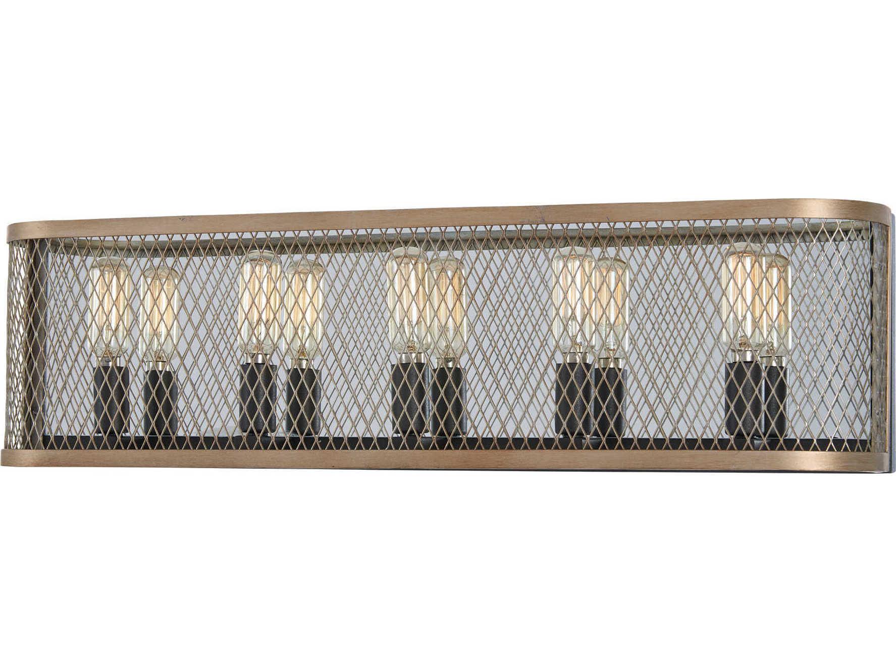 Minka Lavery Marsden Commons 5-Light Smoked Iron Aged Gold Black Vanity Light