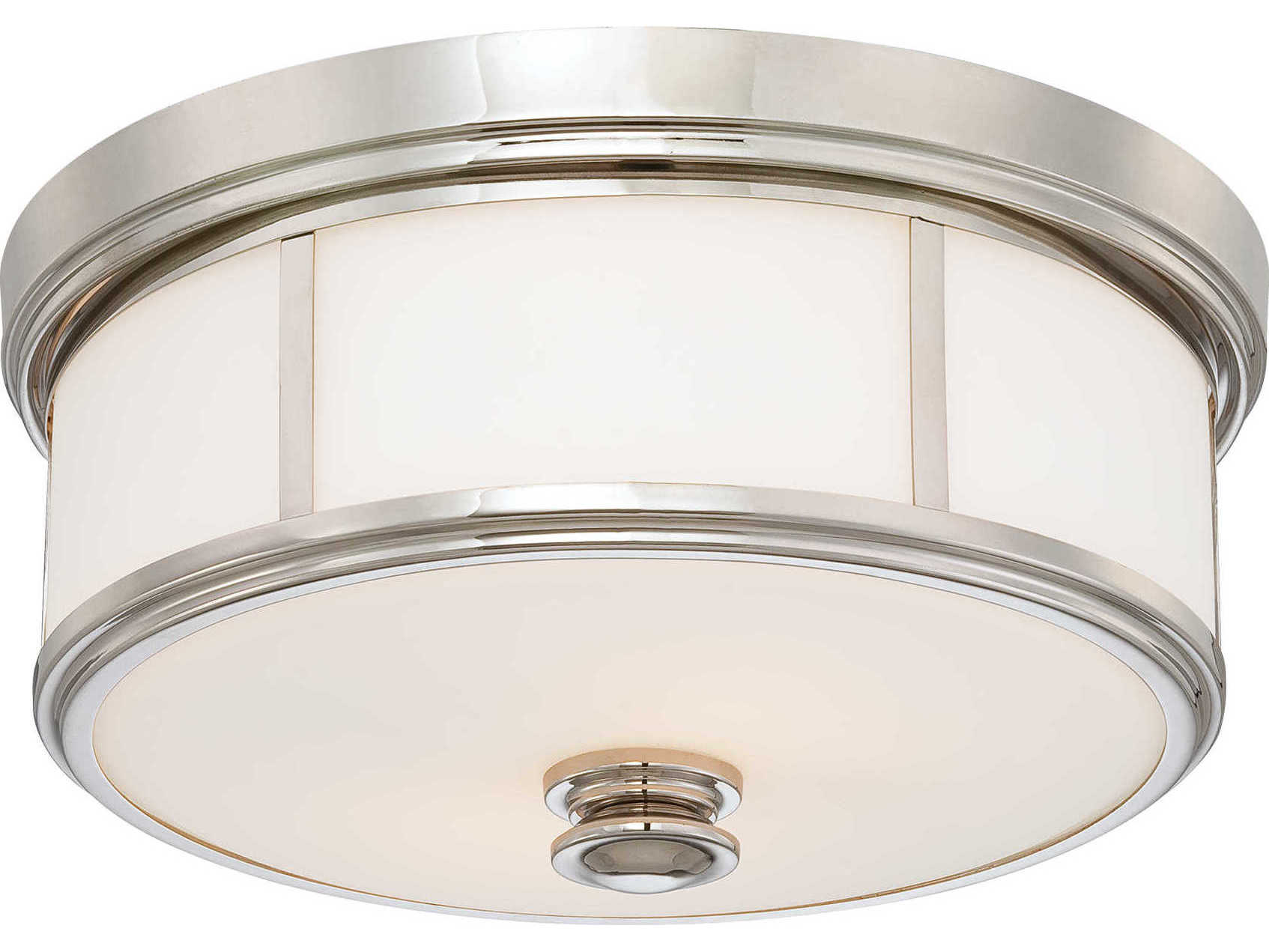 Minka Lavery Mount 5-Light Polished Nickel Glass LED Drum Flush
