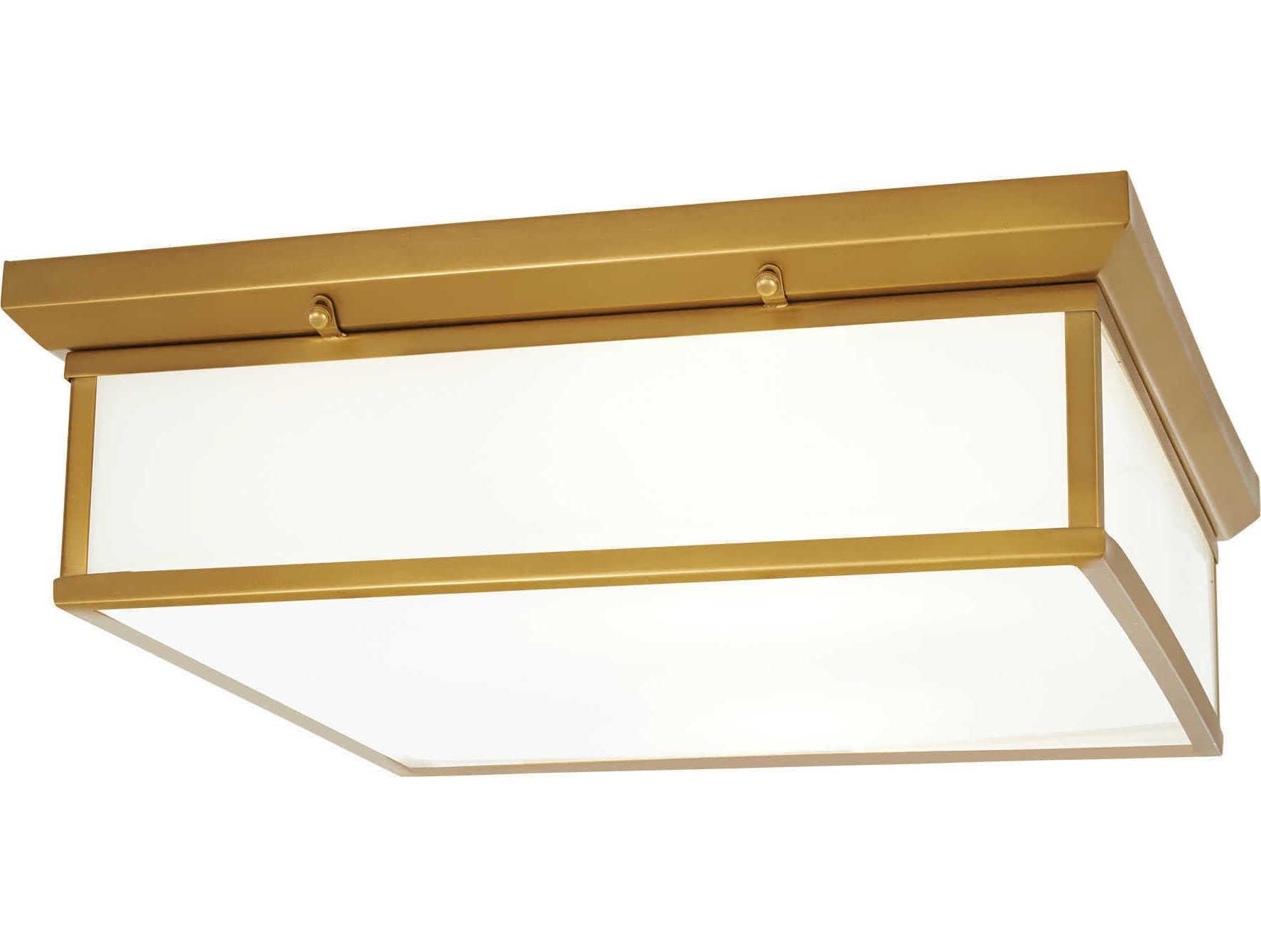 Minka Lavery Mount 1-Light Liberty Gold Glass LED Geometric Flush
