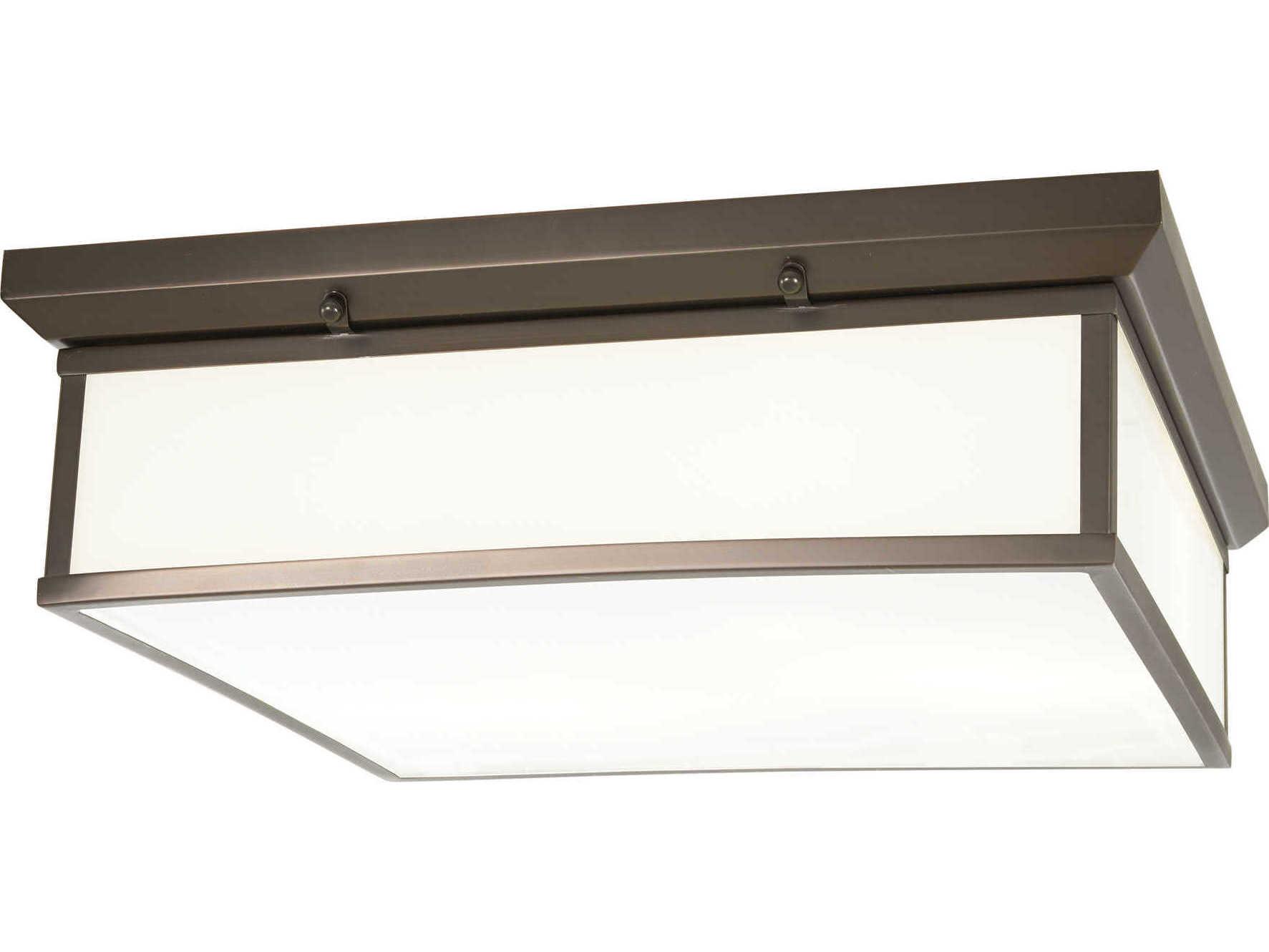 Minka Lavery Mount 1-Light Harvard Court Bronze Glass LED Geometric Flush