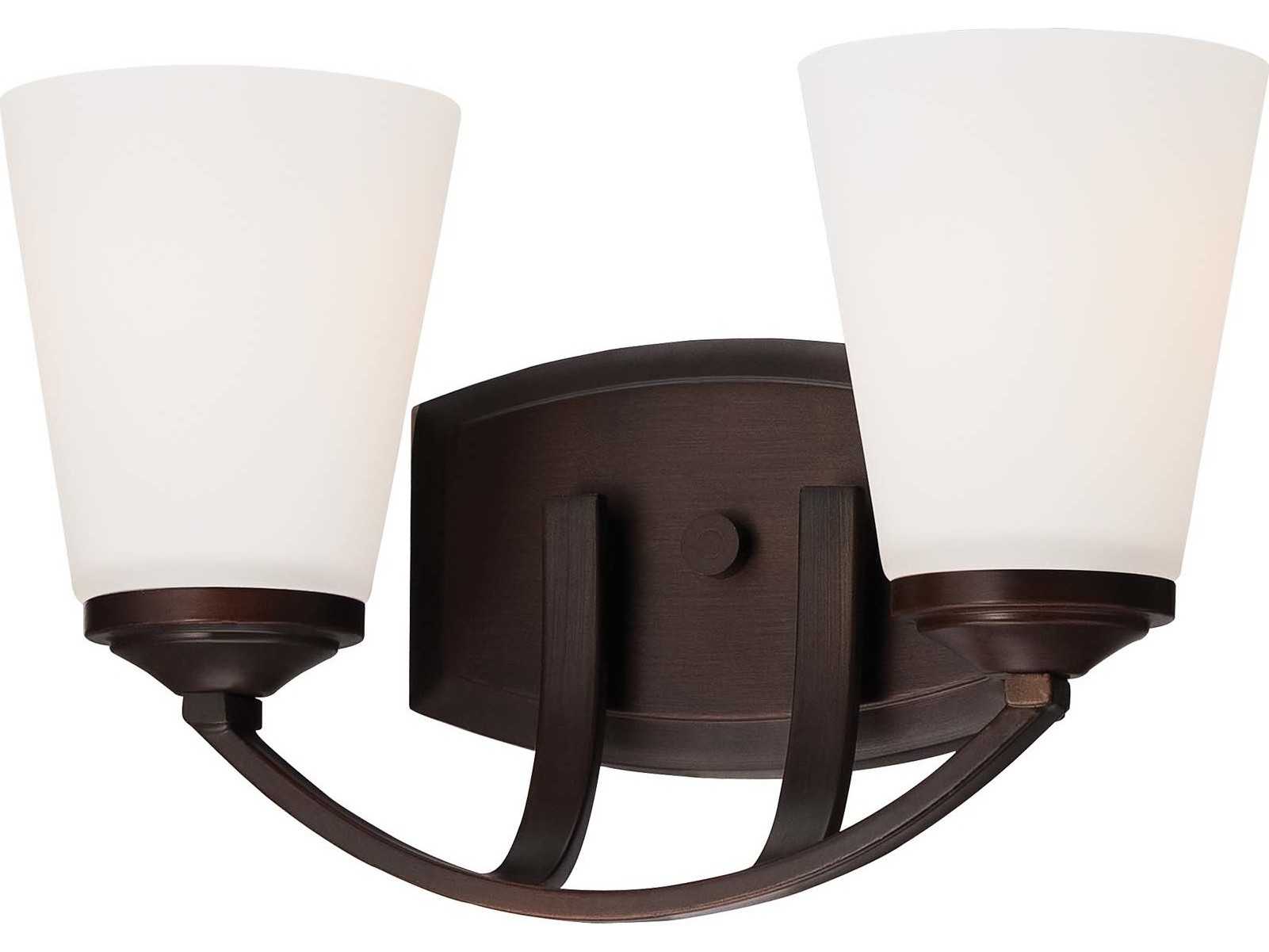 Minka Lavery Overland Park Vintage Bronze Glass Vanity Light